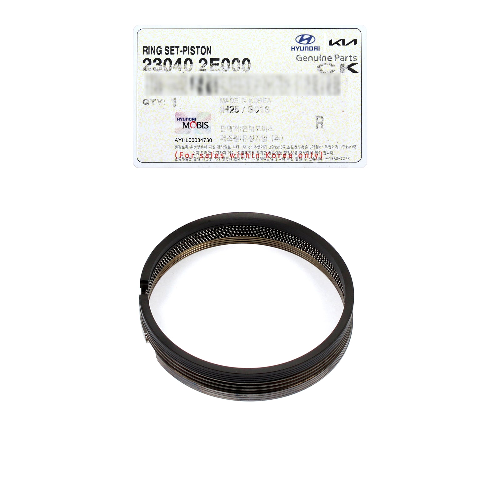 GENUINE Engine Piston Rings STD for Elantra 11-13 Forte Soul 12-16 23040-2E000
