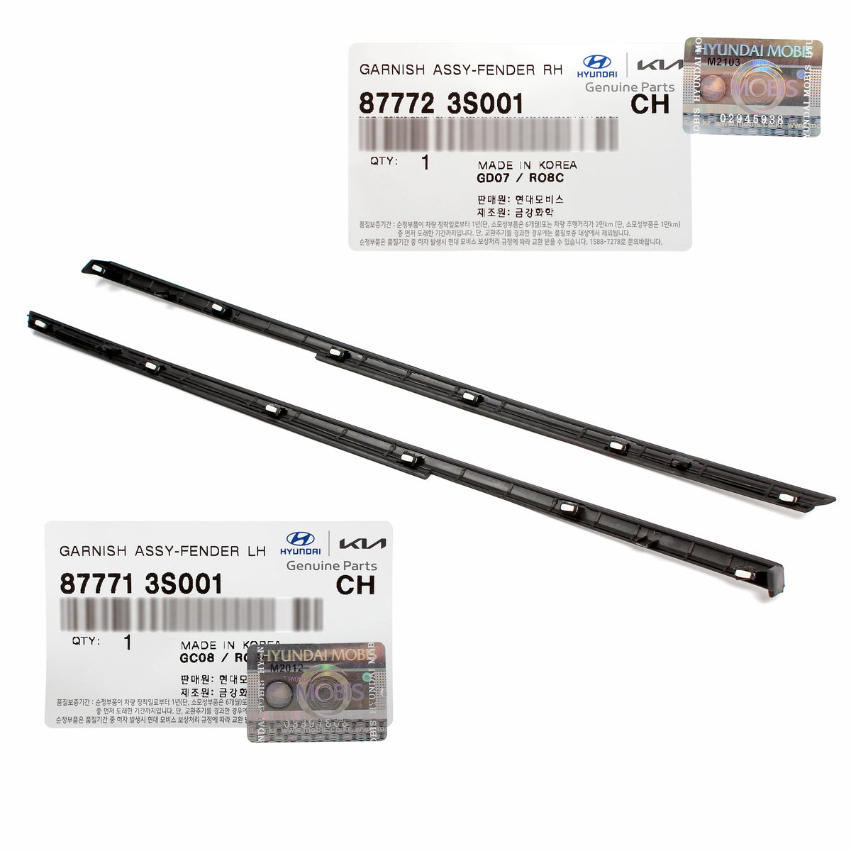 GENUINE Fender Chrome Molding Left &amp; Right 2pcs for 11-15 Hyundai Sonata 877713S001 877723S001