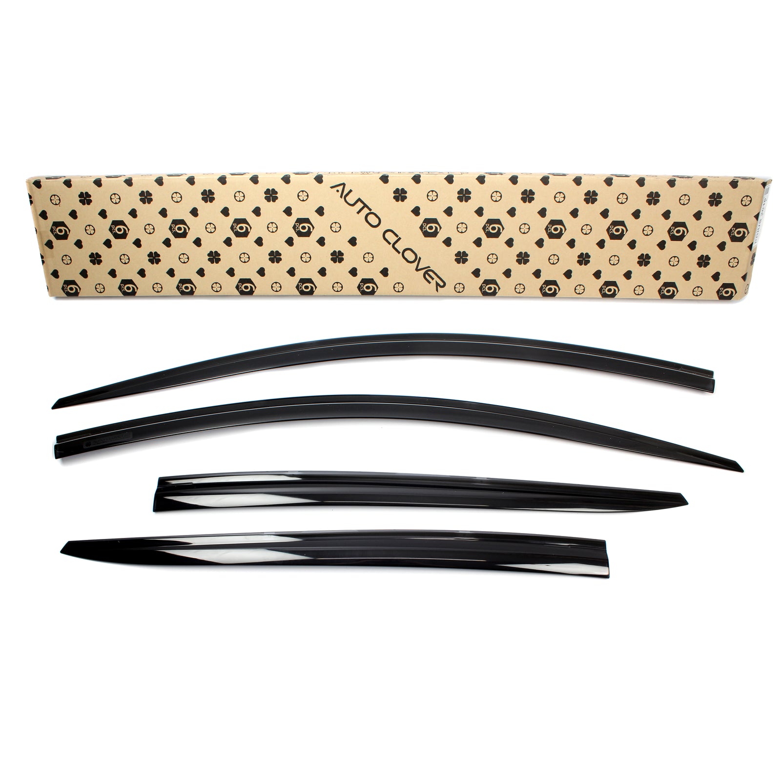 Black Smoked Window Sun Visor Rain Guards 6pcs for 2016-2022 Toyota Prius Prime