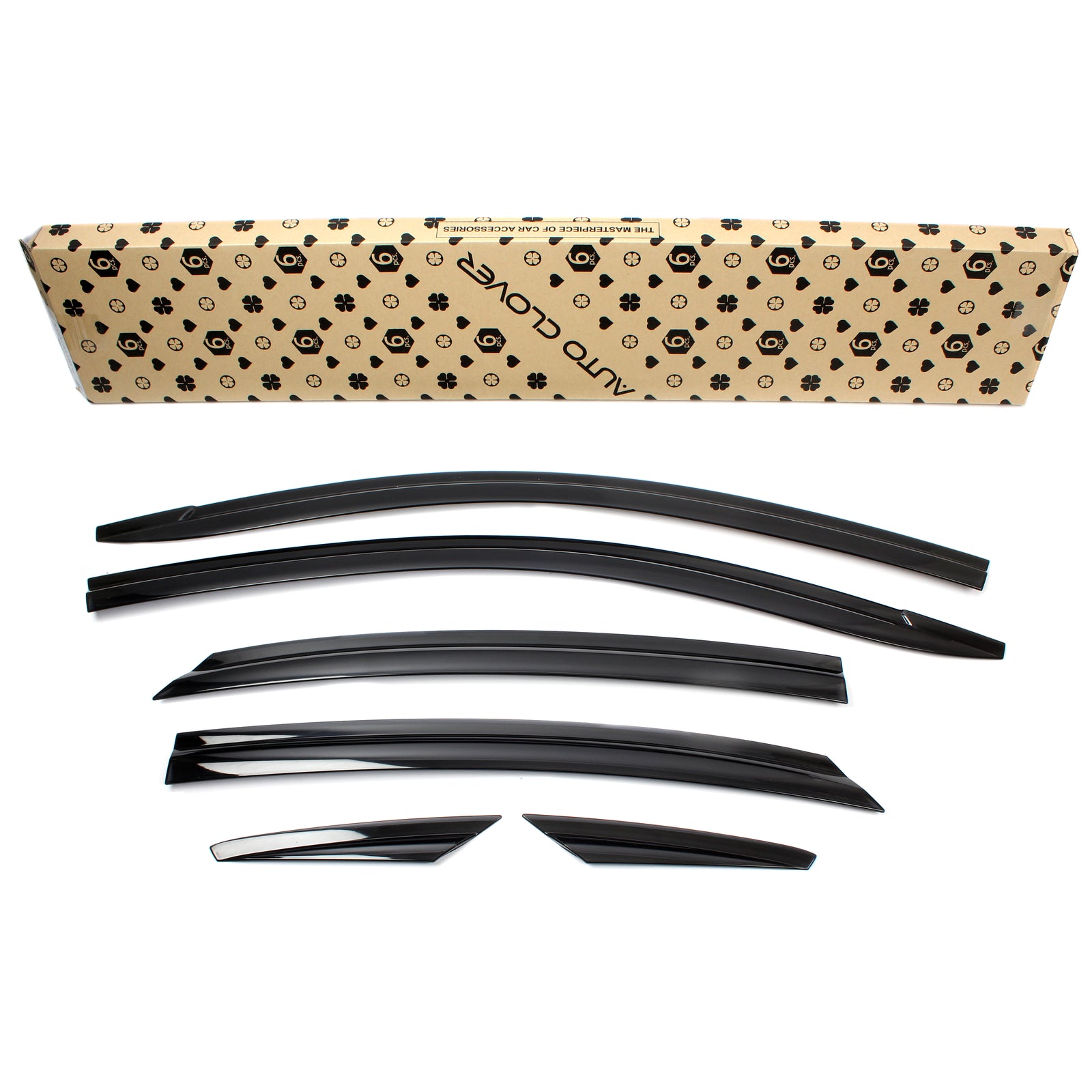 Black Smoked Window Sun Visor Rain Guards 6pcs for 2018-2022 Hyundai Accent