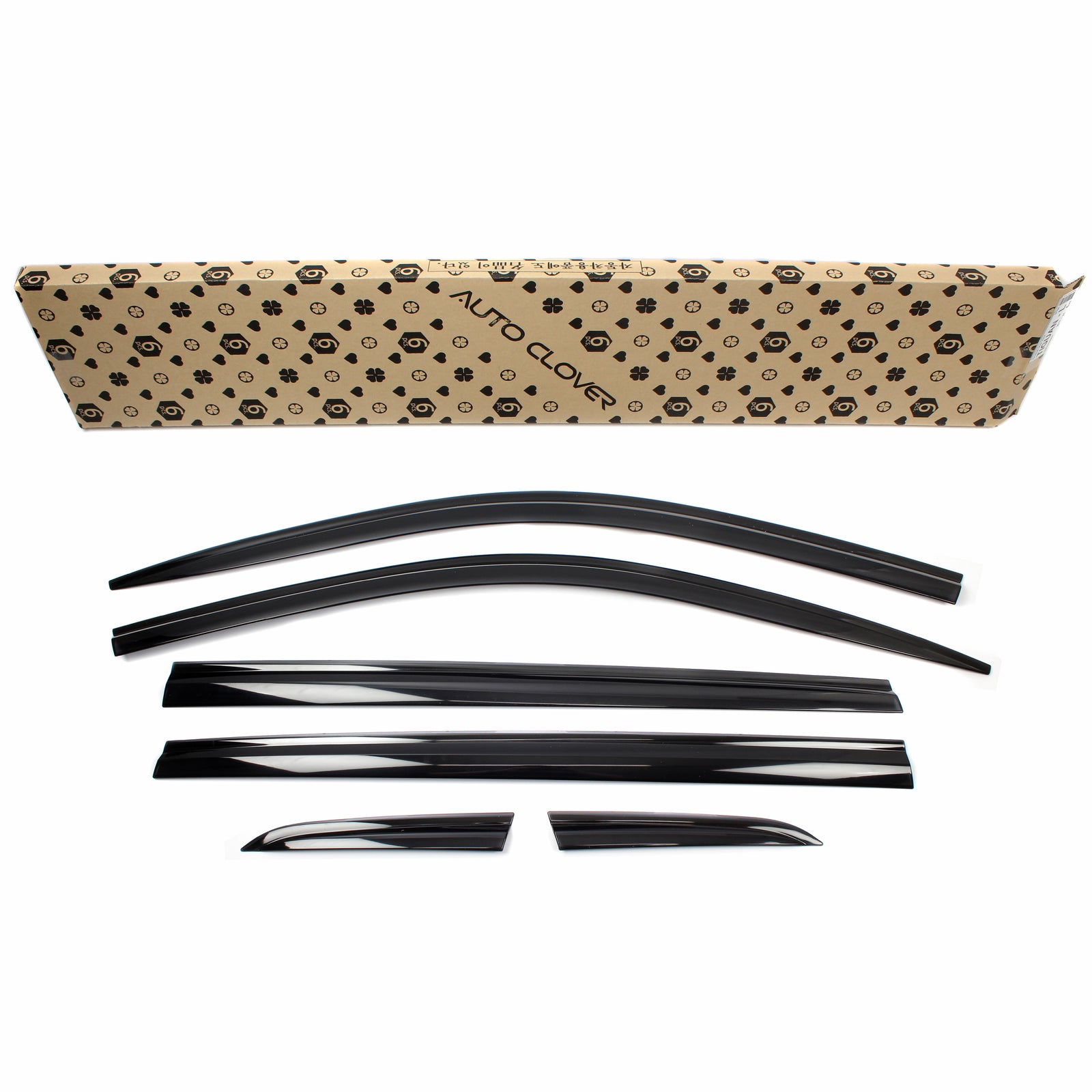 Black Smoked Window Sun Visor Rain Guards 6pcs for 2018-2023 Volkswagen Tiguan