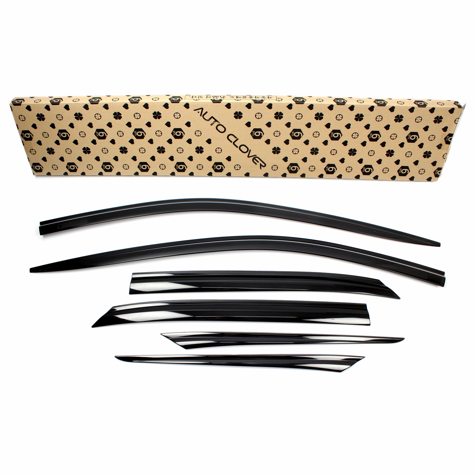 Black Smoked Window Sun Visor Rain Guards 6pcs for 2016-2022 Lexus RX350 RX450h