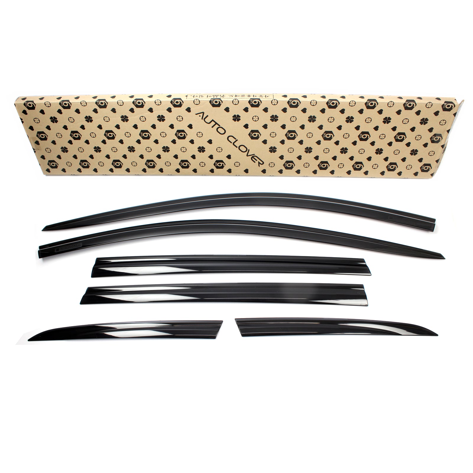 Black Smoked Window Sun Visor Rain Guards 6pcs for 2016-2022 Lexus RX350 RX450h