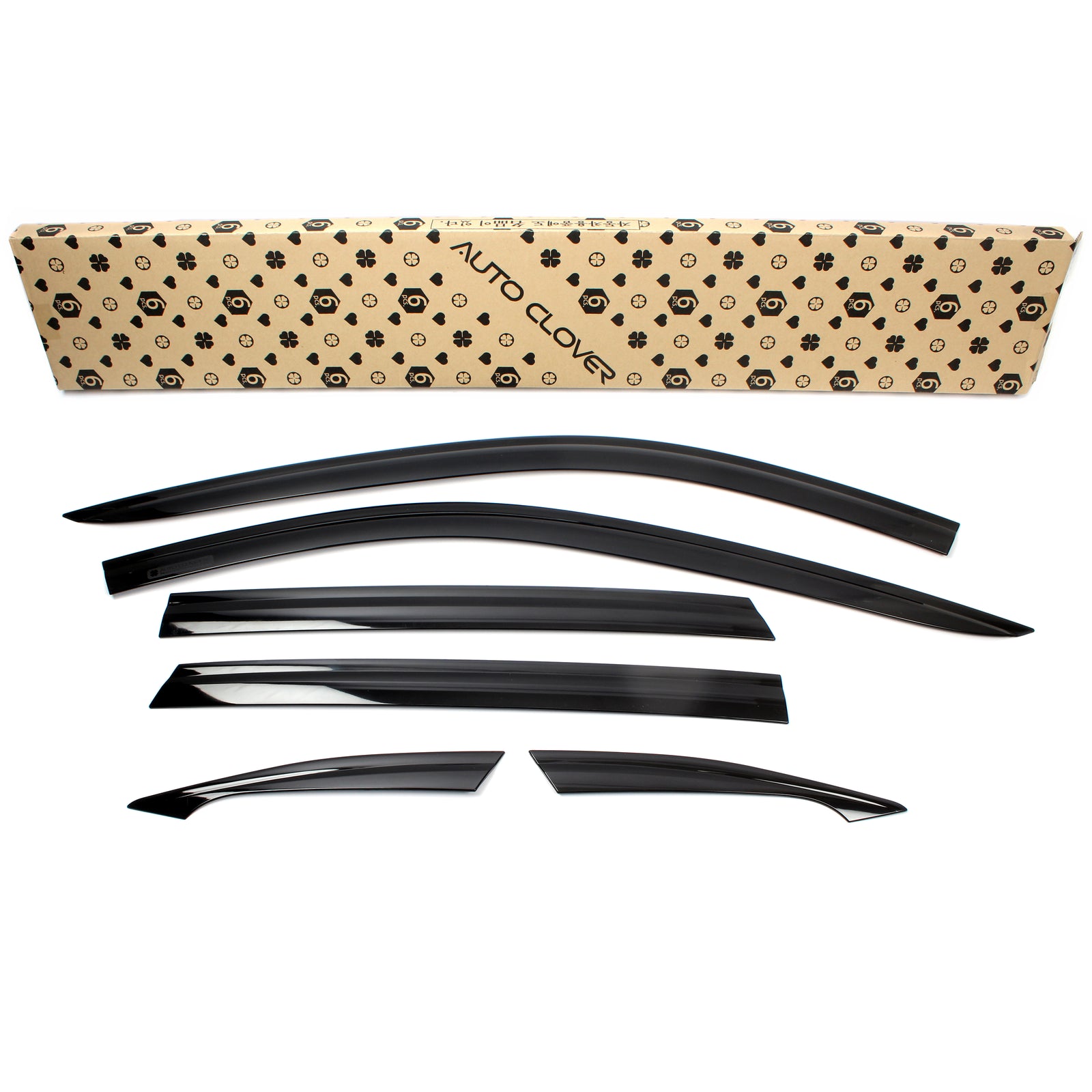 Black Smoked Window Sun Visor Rain Guards 6pcs for 2017-2022 Mazda CX-5