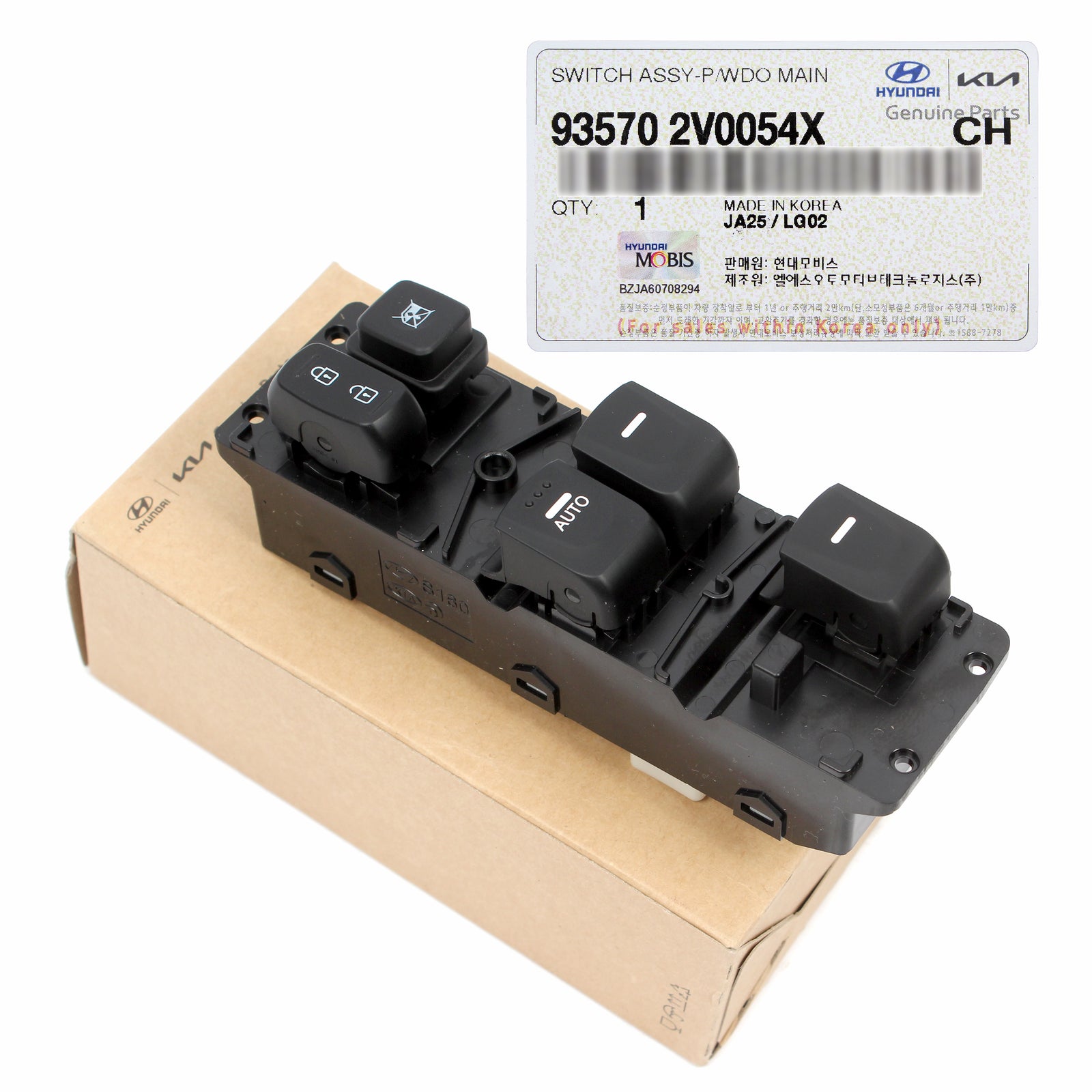 Genuine Power Window Main Switch AUTO DOWN for 12-17 Hyundai Veloster 935702V0054X