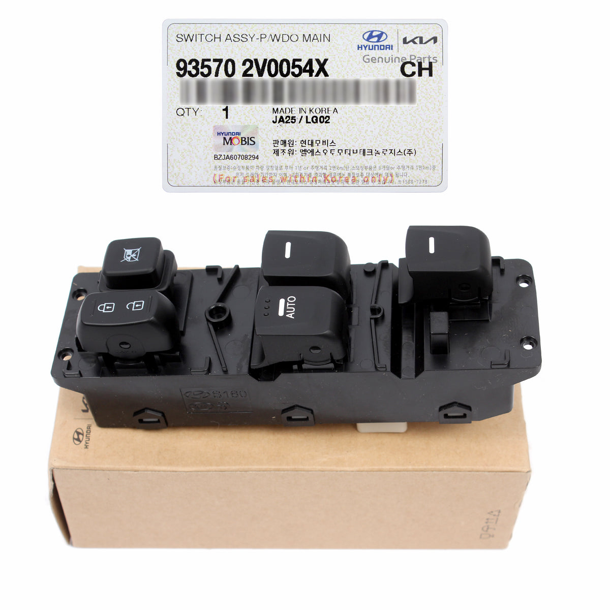 Genuine Power Window Main Switch AUTO DOWN for 12-17 Hyundai Veloster 935702V0054X