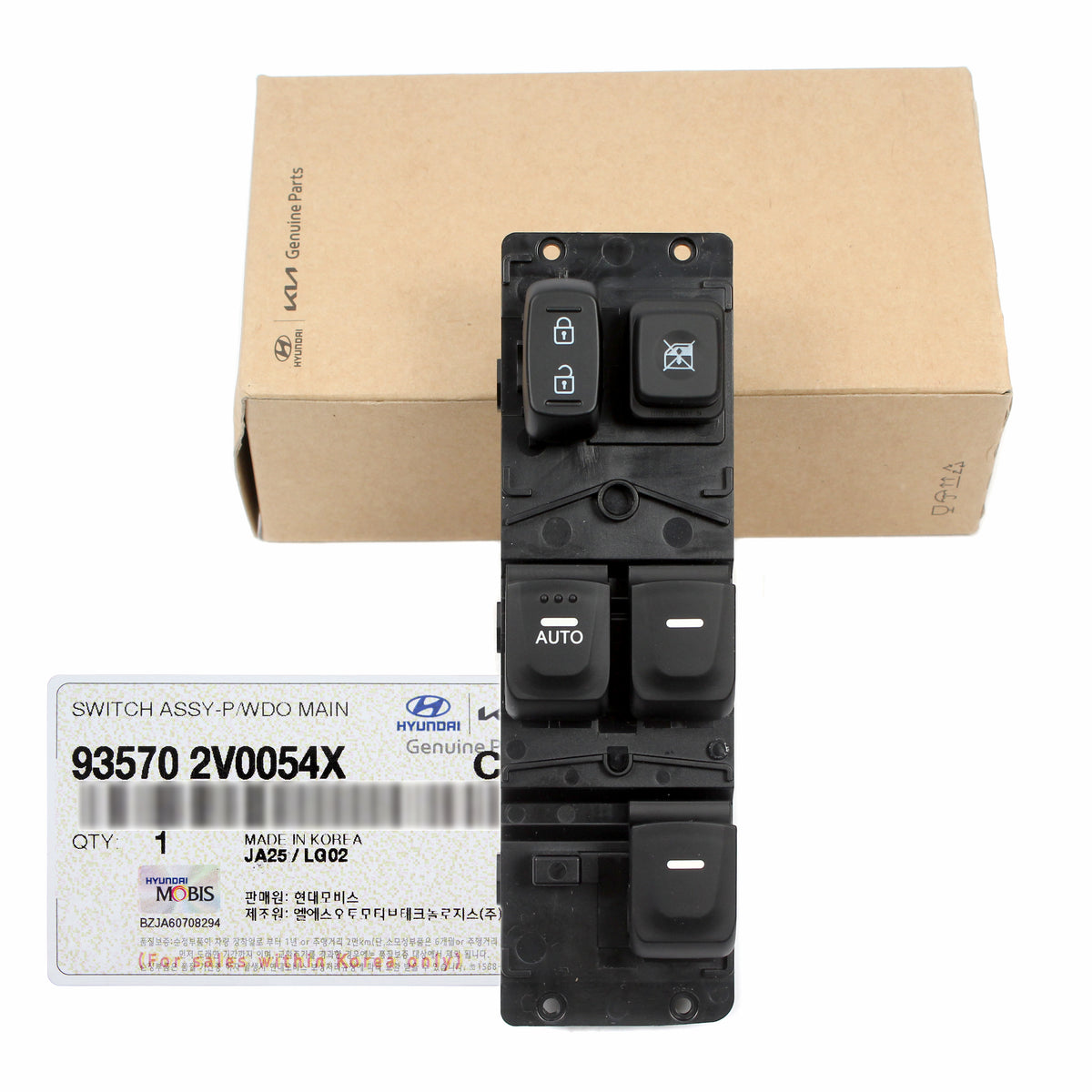 Genuine Power Window Main Switch AUTO DOWN for 12-17 Hyundai Veloster 935702V0054X