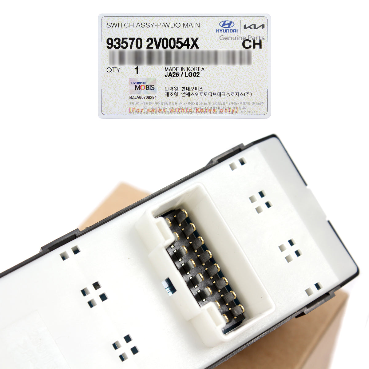 Genuine Power Window Main Switch AUTO DOWN for 12-17 Hyundai Veloster 935702V0054X