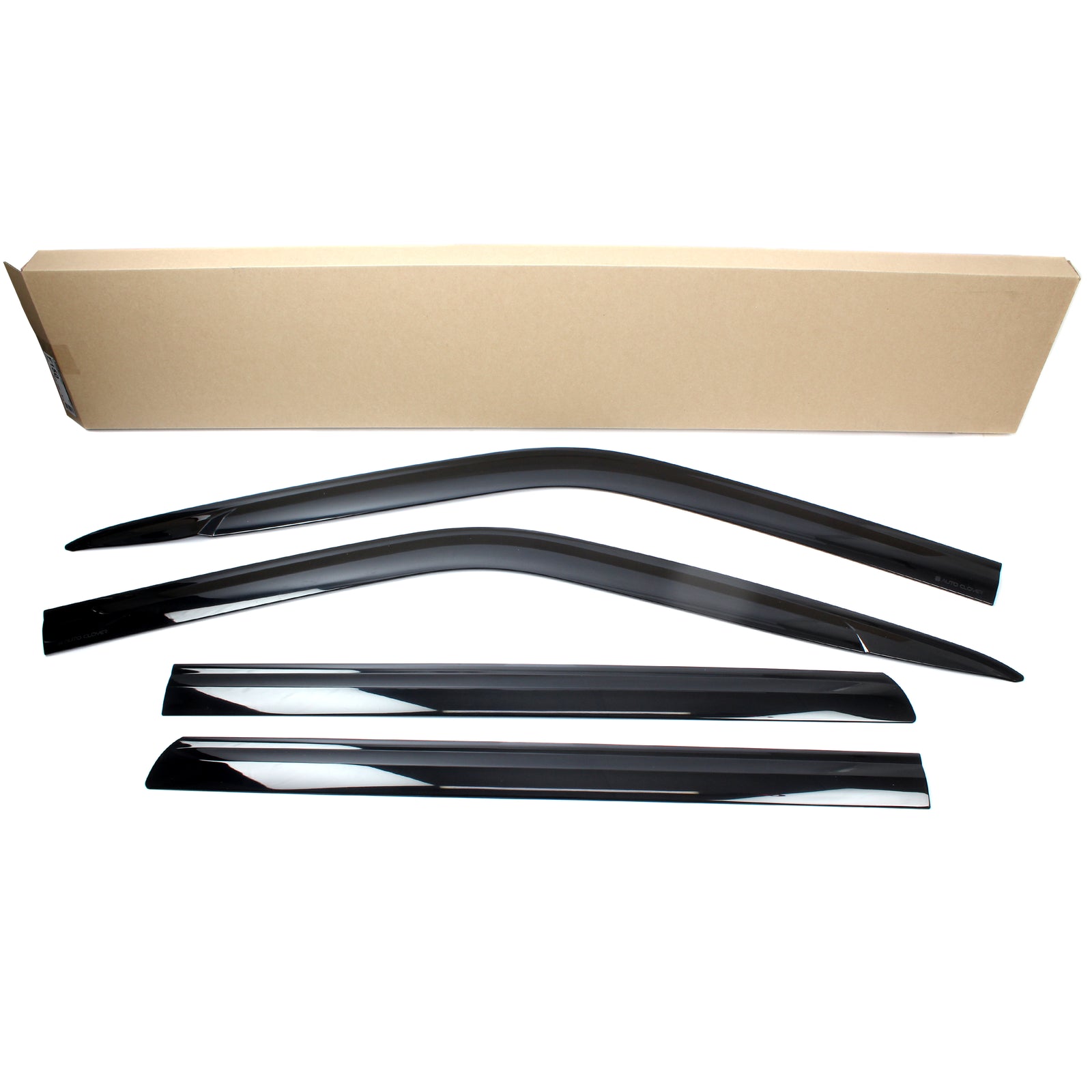 Black Smoked Window Sun Visor Rain Guards 4pcs for 2015-2019 Ford F-150 Crew Cab