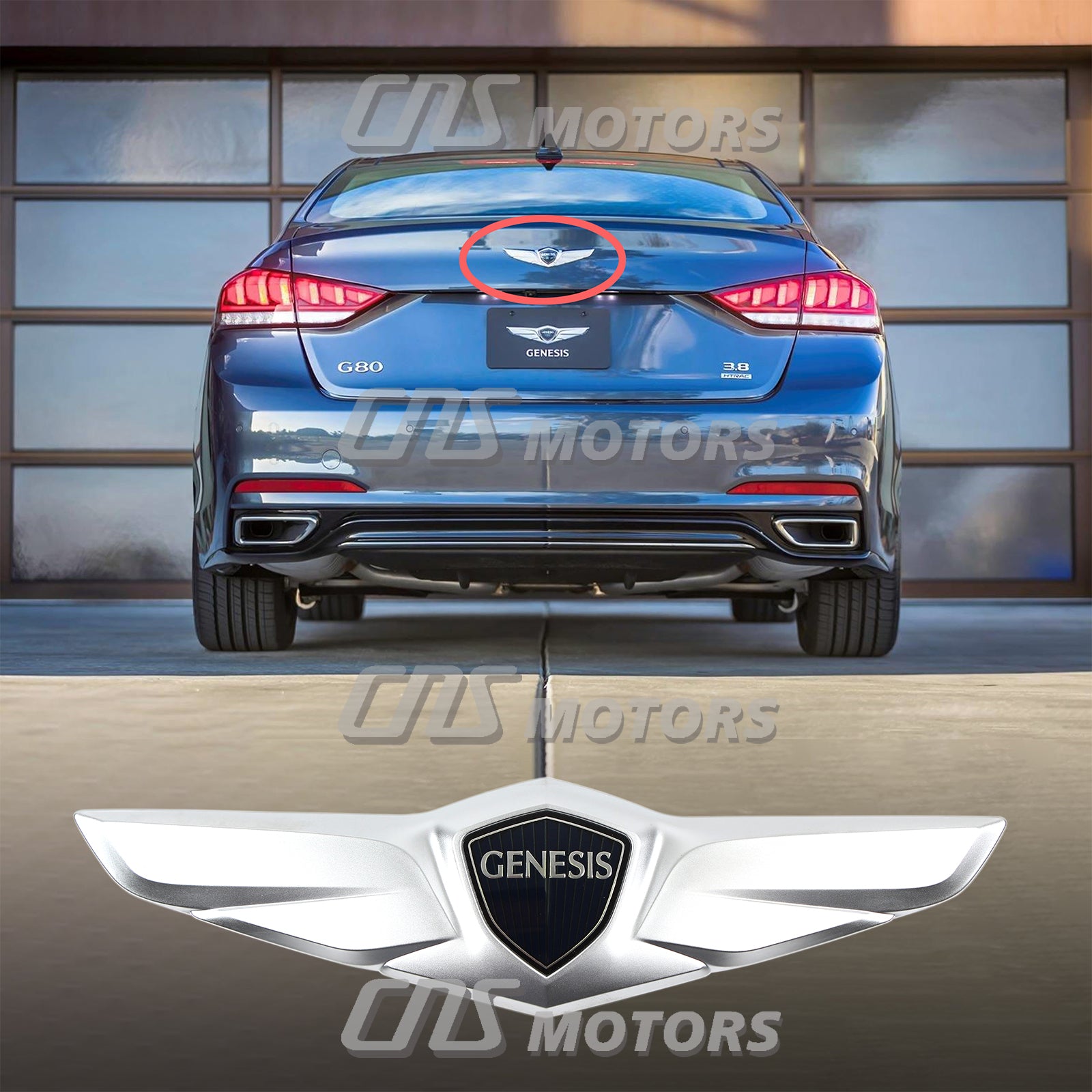 GENUINE Wing Emblem Rear Trunk for 15-17 Hyundai Genesis OEM 86330B1000