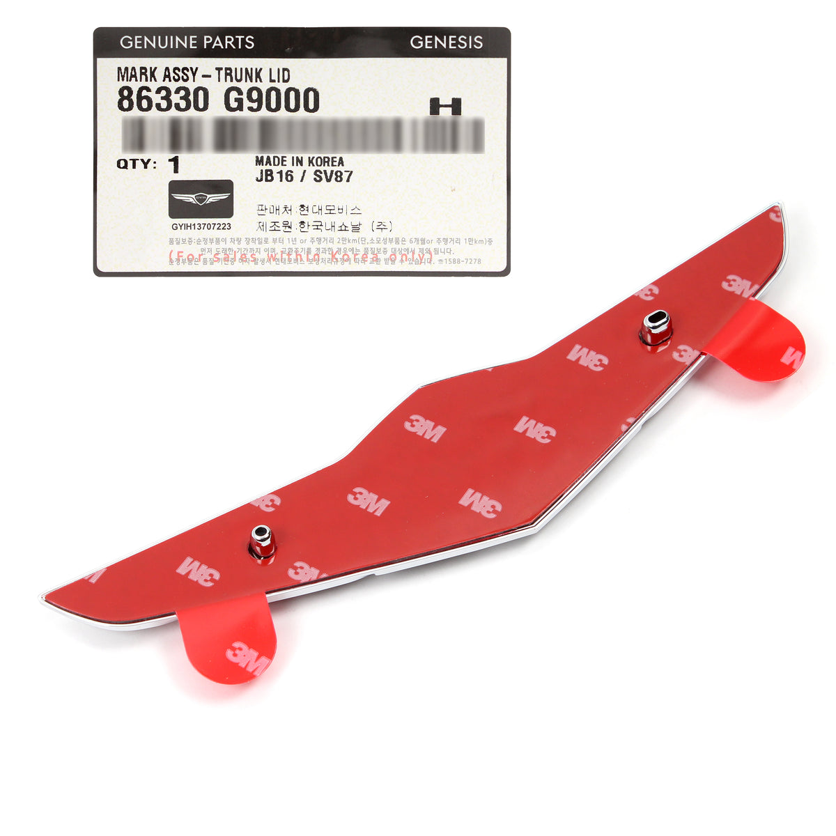 GENUINE Rear Trunk Lid Emblem for 2019-2021 Genesis G70 86330G9000