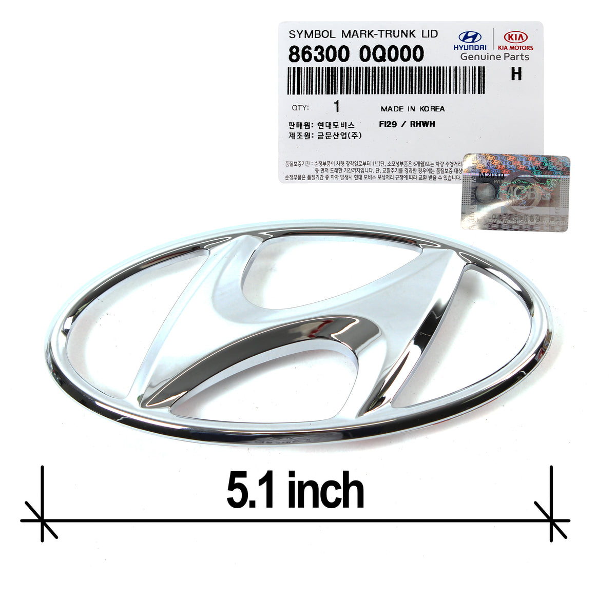 Fits 2011-2014 Hyundai Sonata GENUINE Trunk Lid Emblem Badge 863000Q000