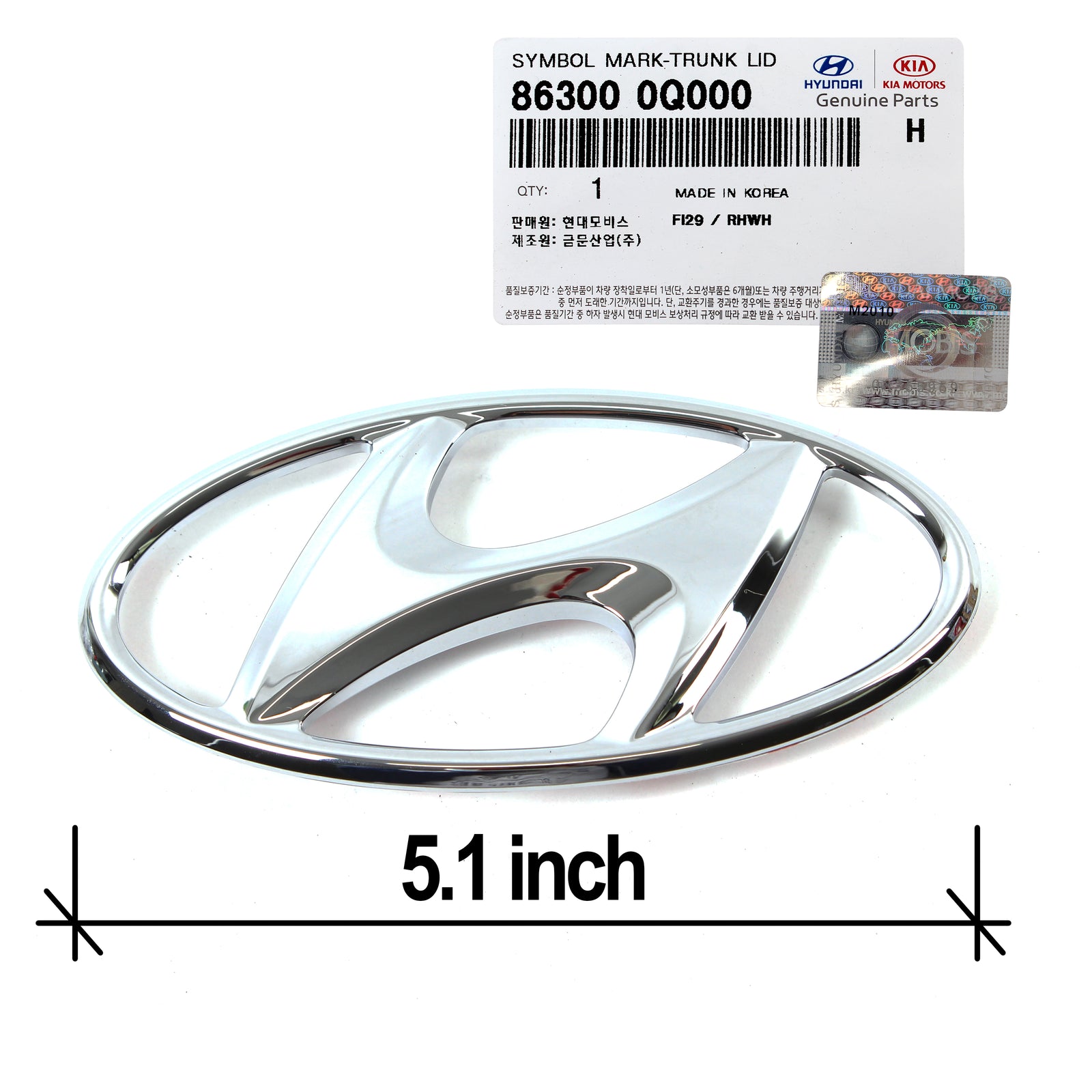 Fits 2011-2014 Hyundai Sonata GENUINE Trunk Lid Emblem Badge 863000Q000