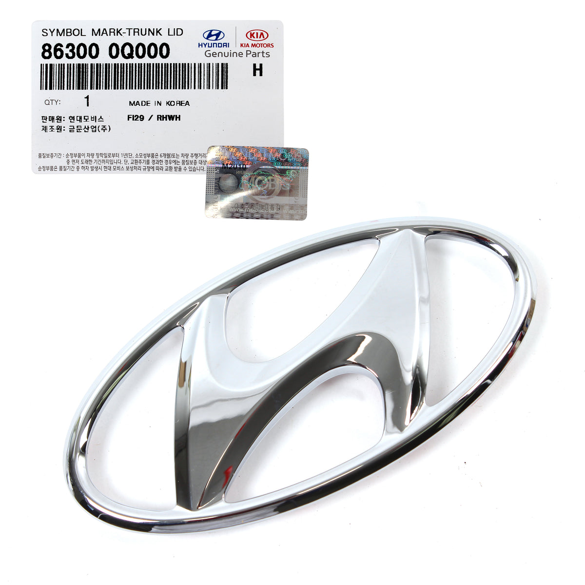 Fits 2011-2014 Hyundai Sonata GENUINE Trunk Lid Emblem Badge 863000Q000