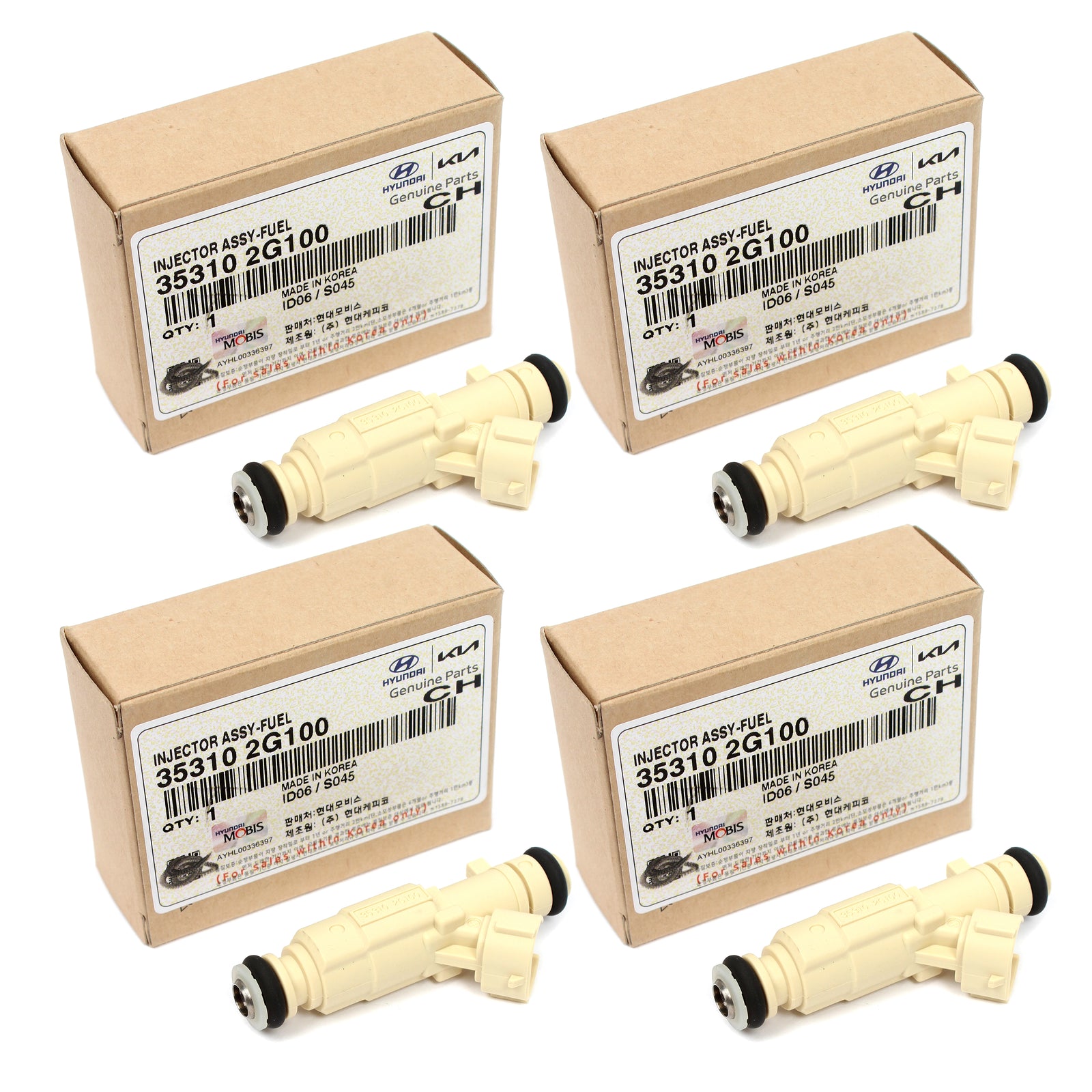GENUINE Fuel Injectors 4PCS for 10-15 Hyundai Tucson Kia Forte 2.0L 353102G100