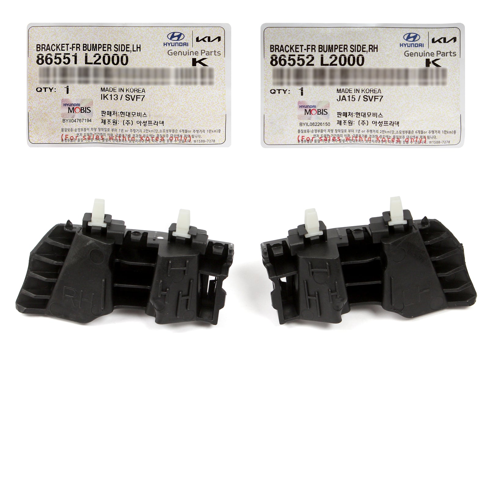 GENUINE Front Bumper Brackets LEFT & RIGHT for 2021-2022 Kia K5 86552L2000