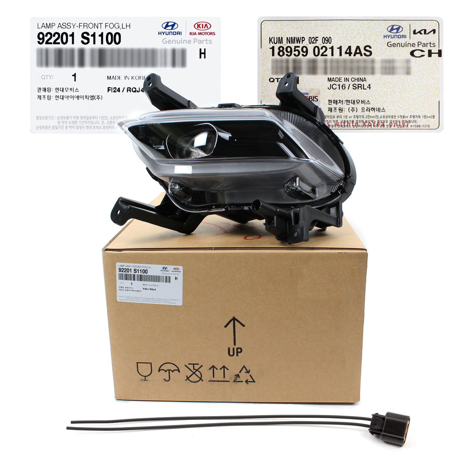 GENUINE LED Fog Lamp & Connector LEFT LH for 19-20 Hyundai Santa Fe 92201S1100