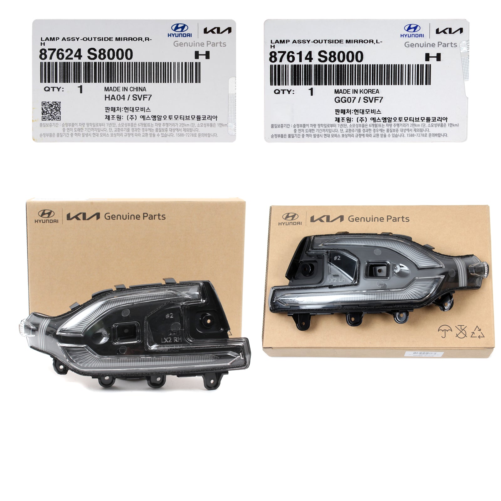 GENUINE Outside Mirror Signal Lamps LEFT & RIGHT for 20-22 Hyundai Palisade