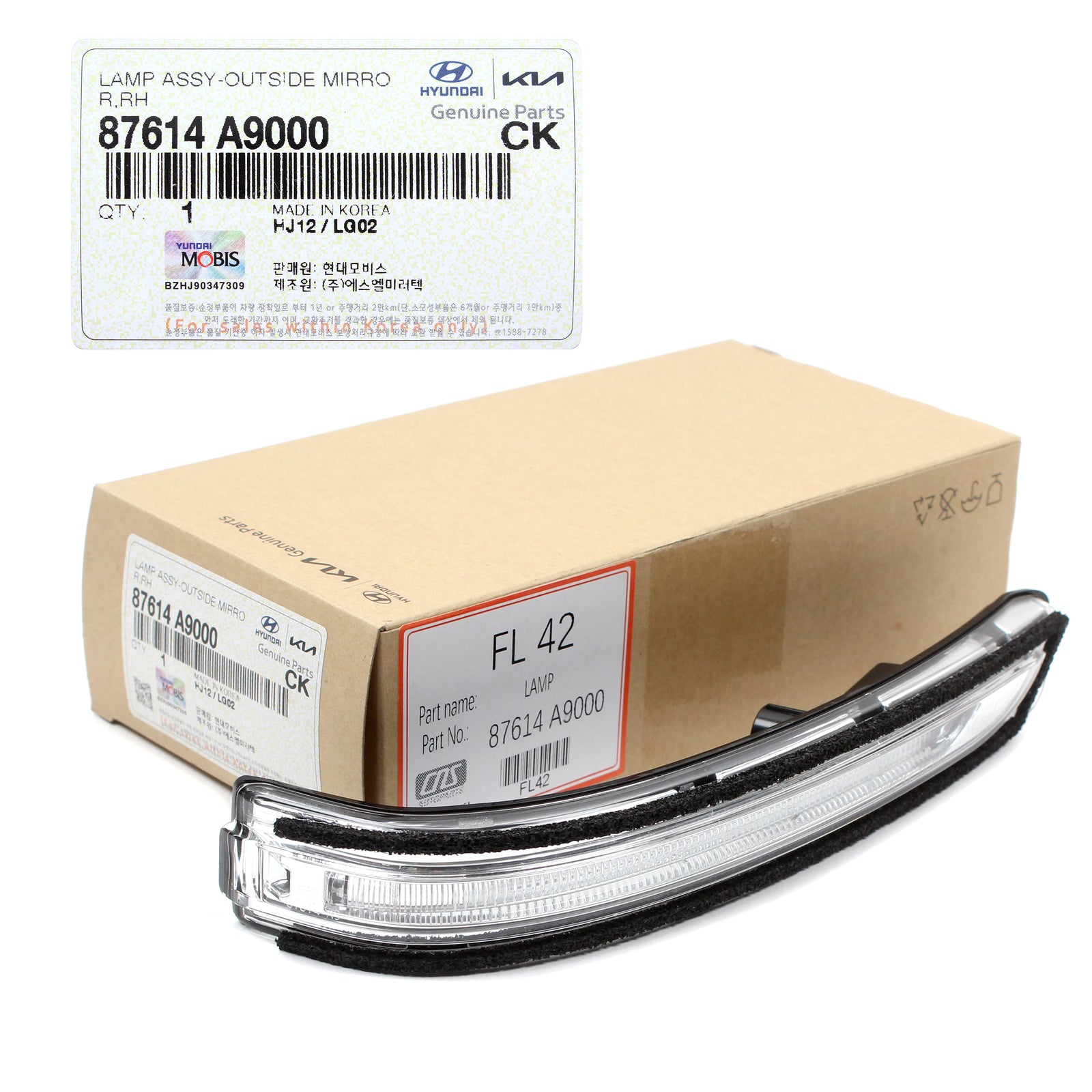 GENUINE Outside Mirror Signal LED Lamp RIGHT for 15-21 Kia Sedona 87614A9000