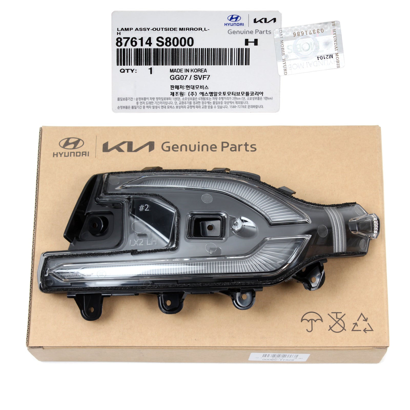 GENUINE Outside Mirror Signal Lamp LEFT for 20-22 Hyundai Palisade 87614S8000