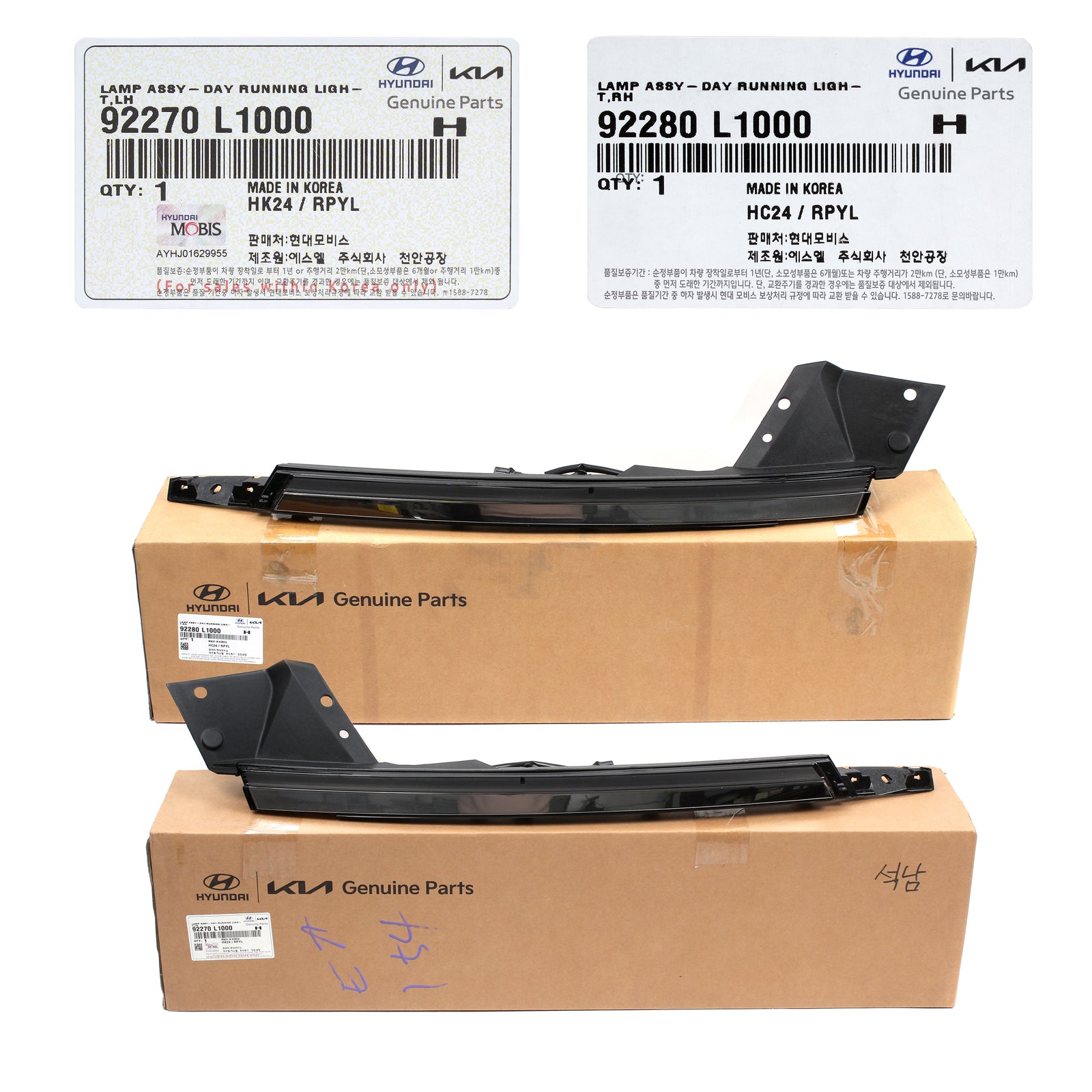 GENUINE DRL LED Fog Lamps LEFT & RIGHT for 2020-2023 Hyundai Sonata 92280L1000