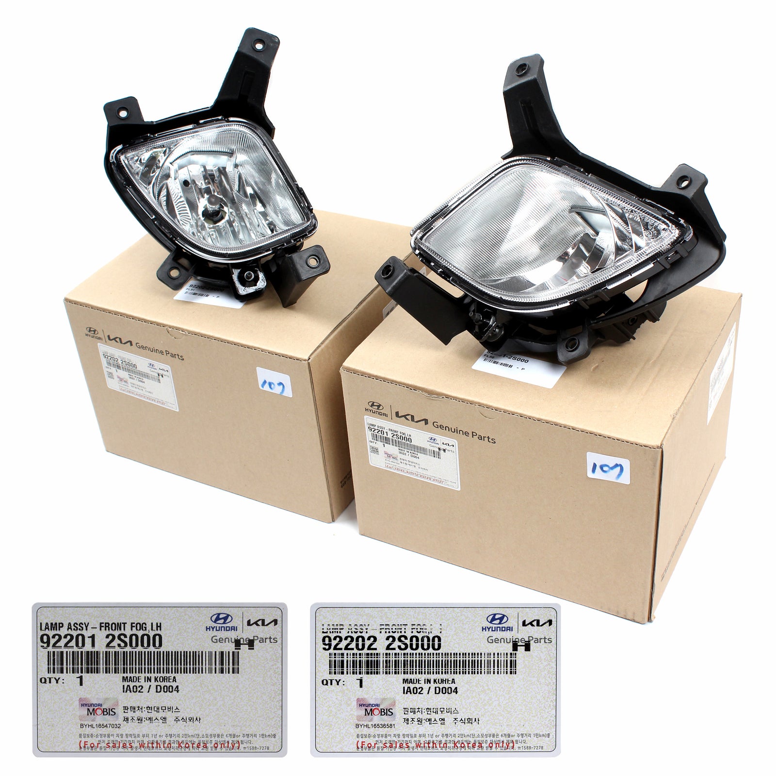 GENUINE Fog Lights Lamps LEFT & RIGHT for 2010-2015 Hyundai Tucson 922022S000