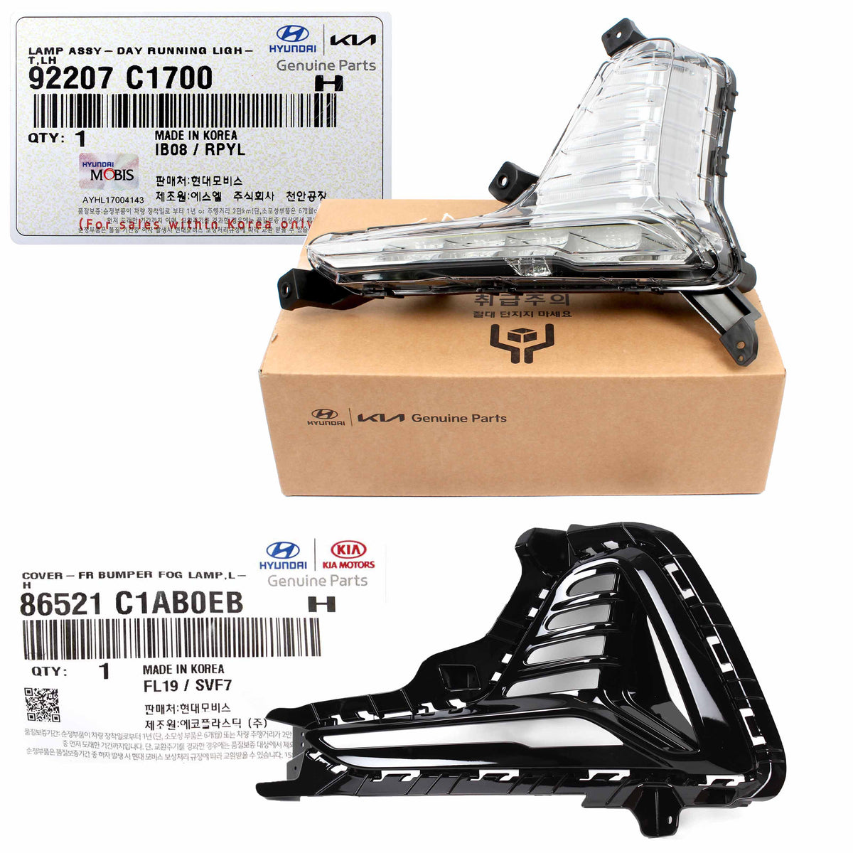 GENUINE DRL Running Light &amp; Cover LEFT DRIVER for 2018-2019 Sonata 92207C1700