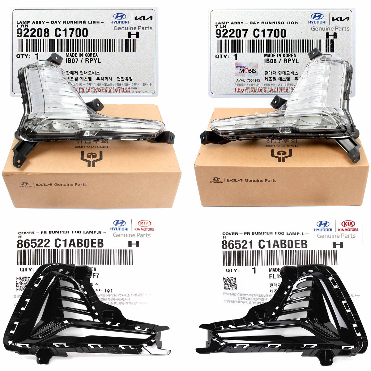 GENUINE DRL Running Lights &amp; Covers LEFT &amp; RIGHT for 18-19 Hyundai Sonata