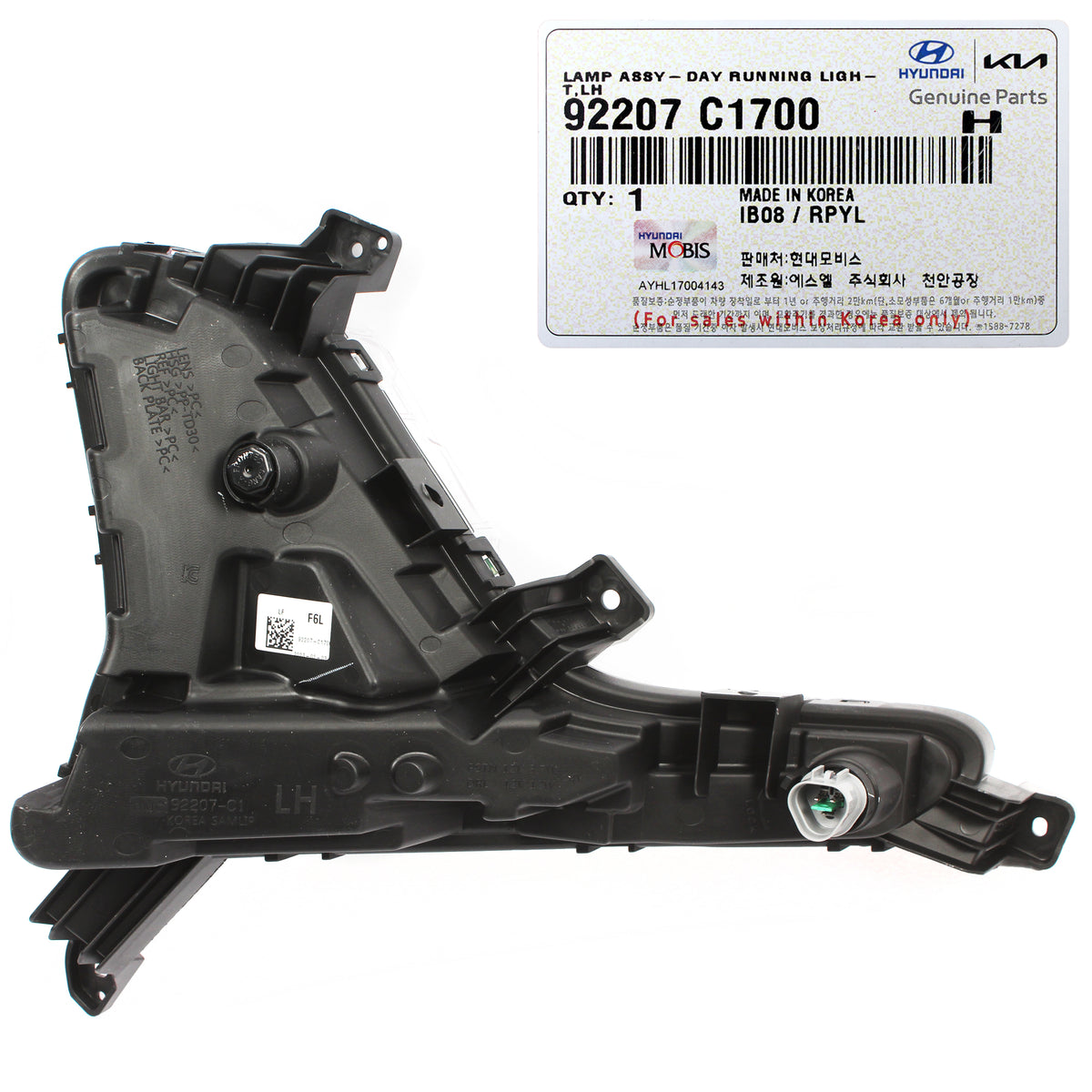 GENUINE DRL Running Light LEFT DRIVER for 2018-2019 Hyundai Sonata 92207C1700