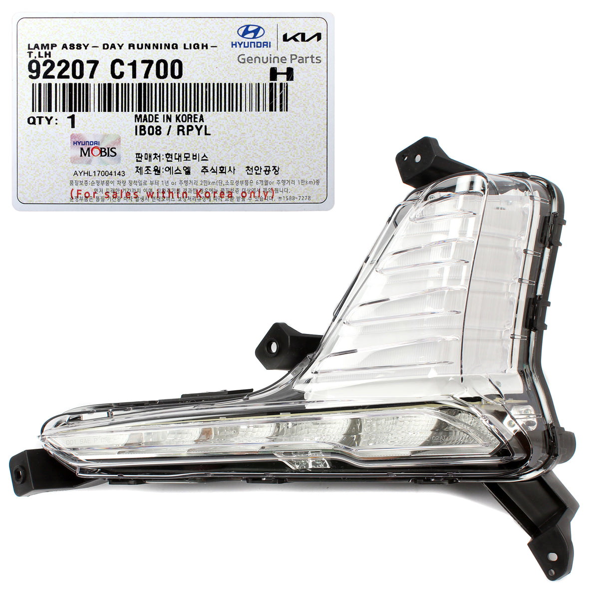 GENUINE DRL Running Light LEFT DRIVER for 2018-2019 Hyundai Sonata 92207C1700