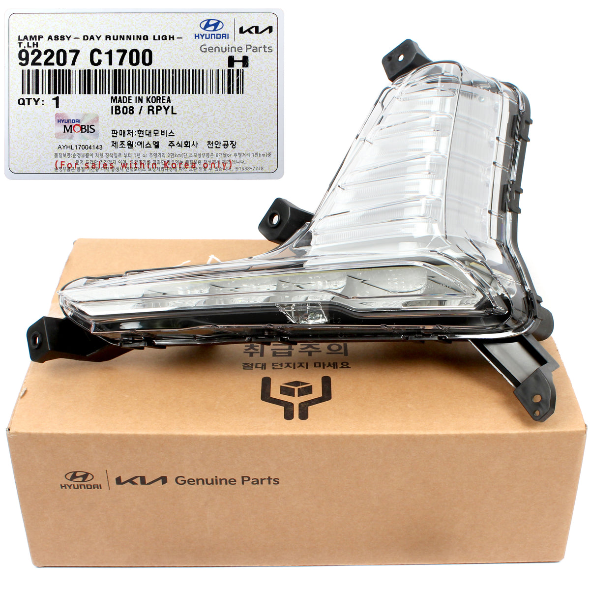 GENUINE DRL Running Light LEFT DRIVER for 2018-2019 Hyundai Sonata 92207C1700