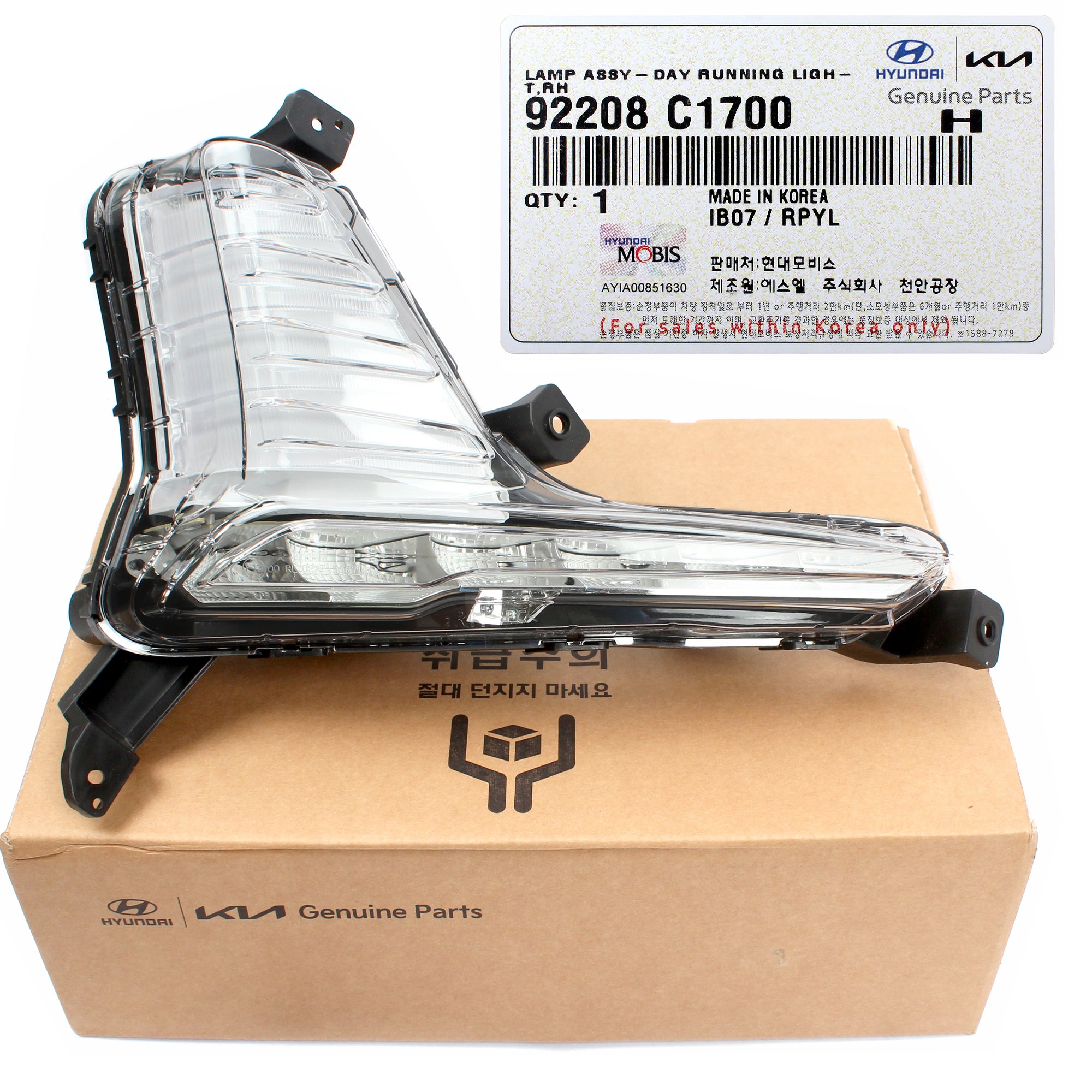 GENUINE DRL Running Light RIGHT PASSENGER for 18-19 Hyundai Sonata 92208C1700