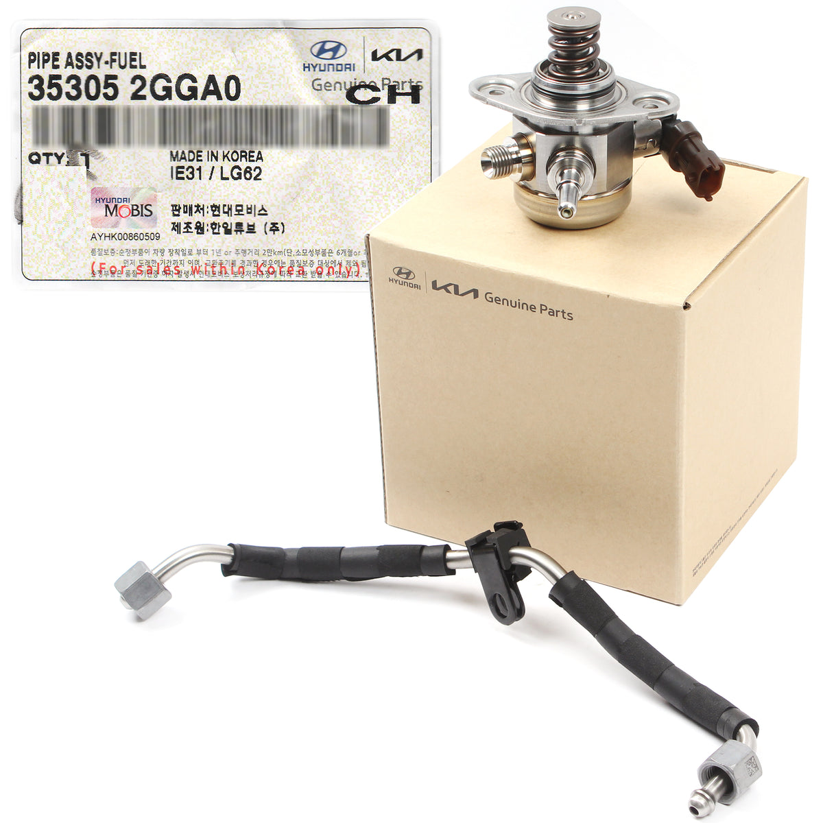 GENUINE Mechanical High Pressure Fuel Pump &amp; Tube for 15-22 Hyundai Kia 2.4L