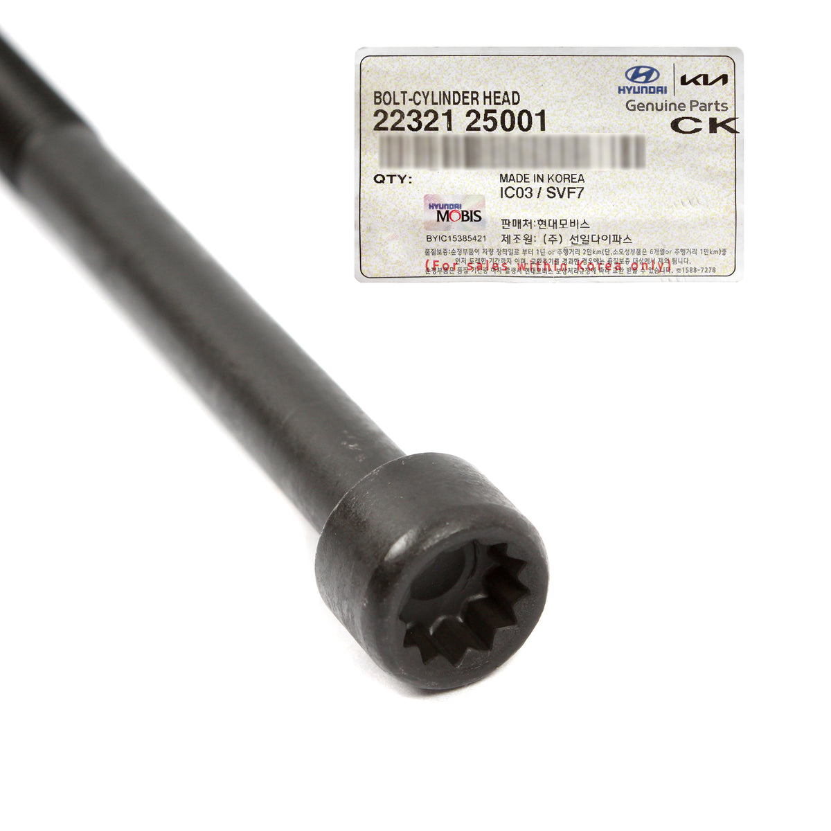 GENUINE Head Bolts 10PCS for 2010-2015 Santa Fe Sonata Tucson 2232125001