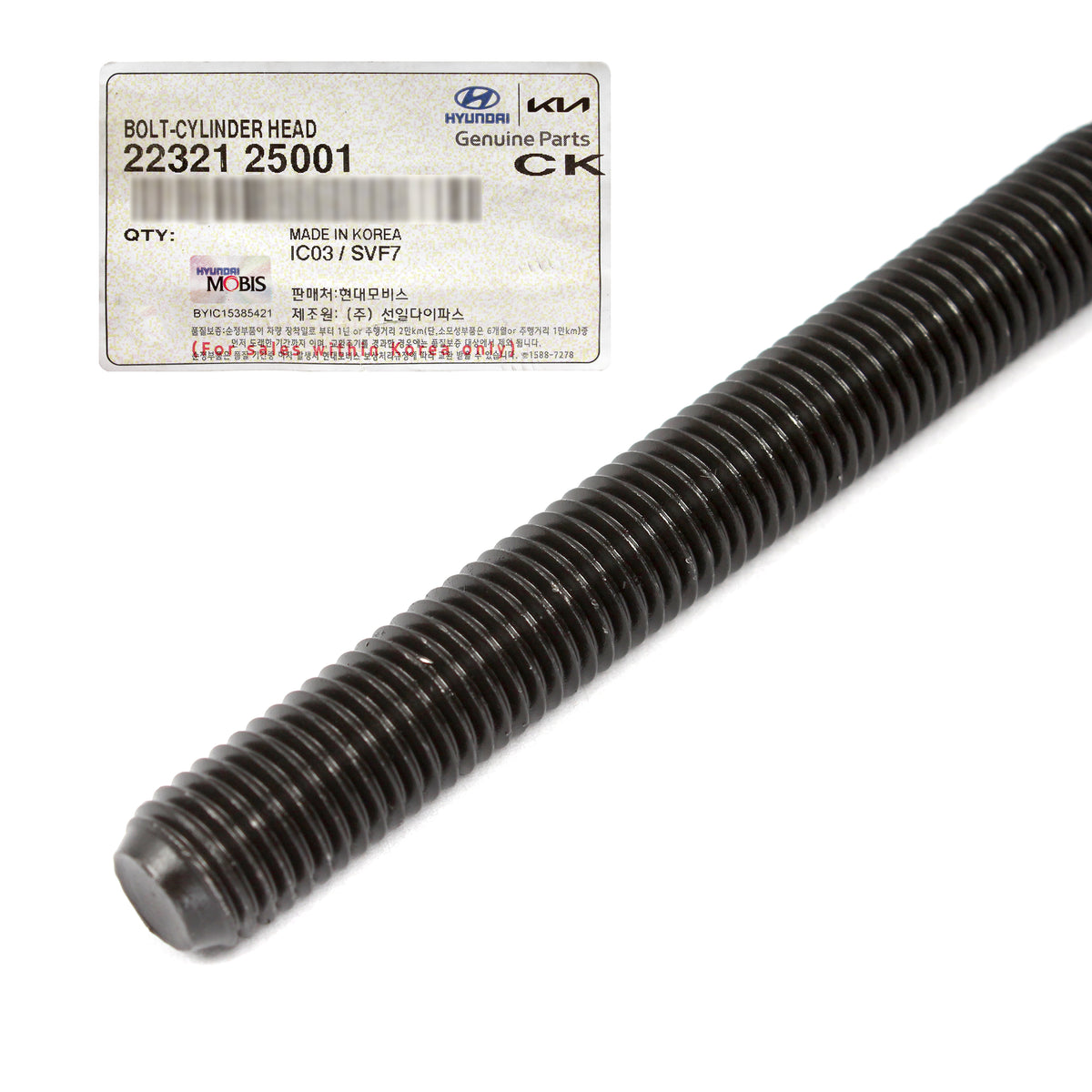 GENUINE Head Bolts 10PCS for 2010-2015 Santa Fe Sonata Tucson 2232125001