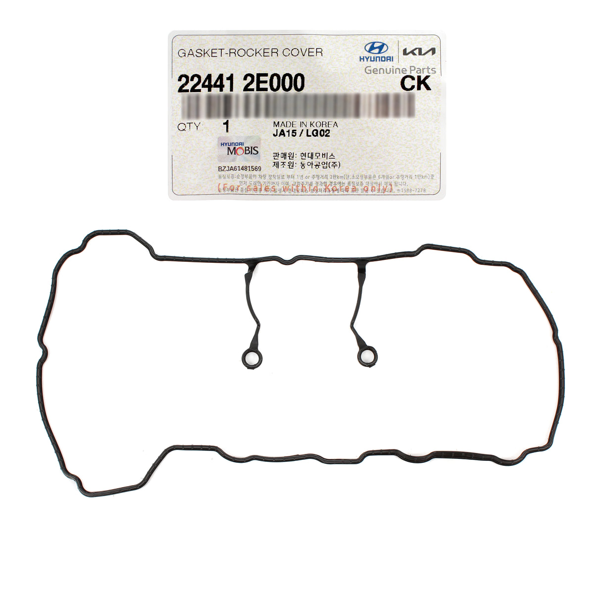 GENUINE Valve Cover Gasket for 11-16 Elantra Forte Soul 1.8L 2.0L 22441-2E000