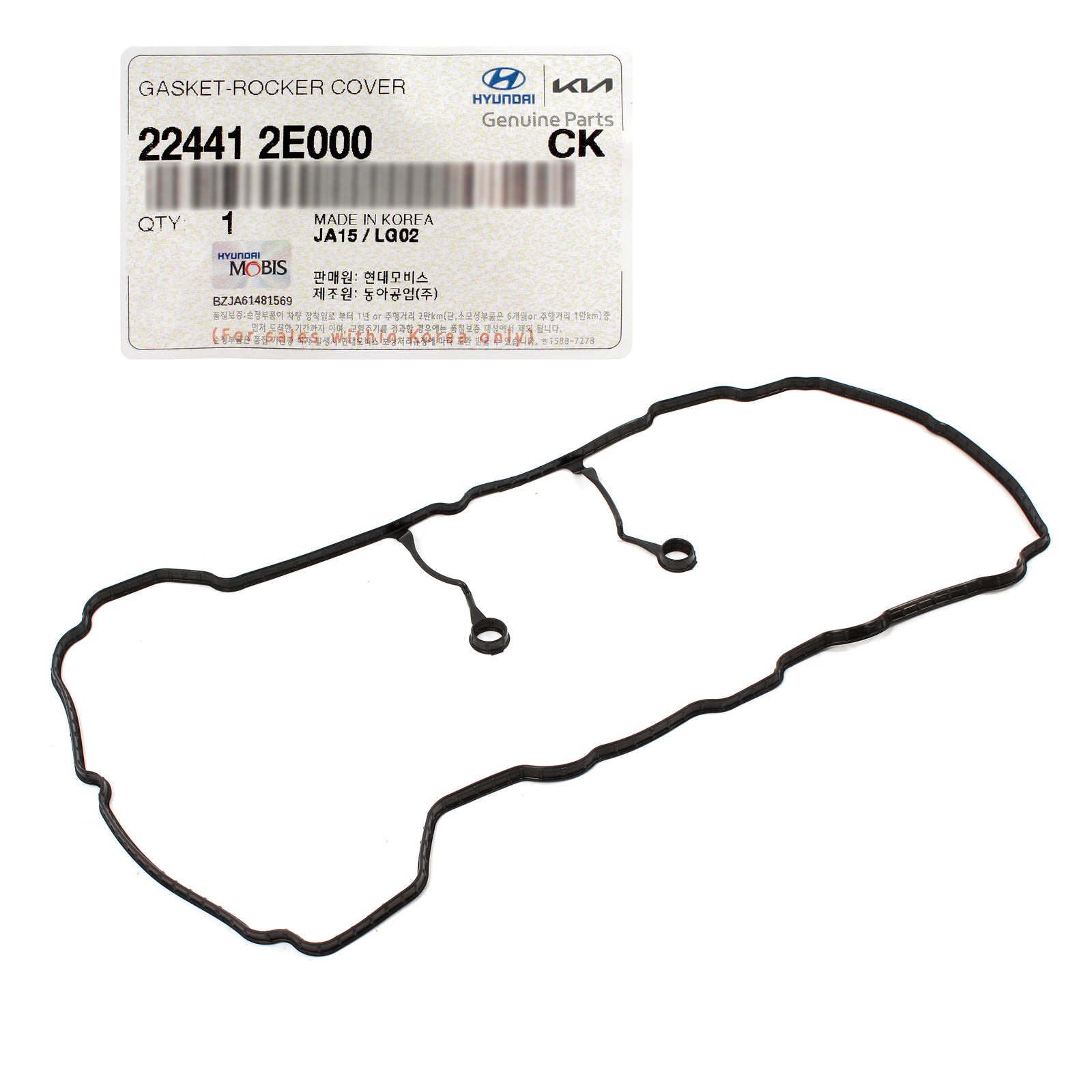 GENUINE Valve Cover Gasket for 11-16 Elantra Forte Soul 1.8L 2.0L 22441-2E000