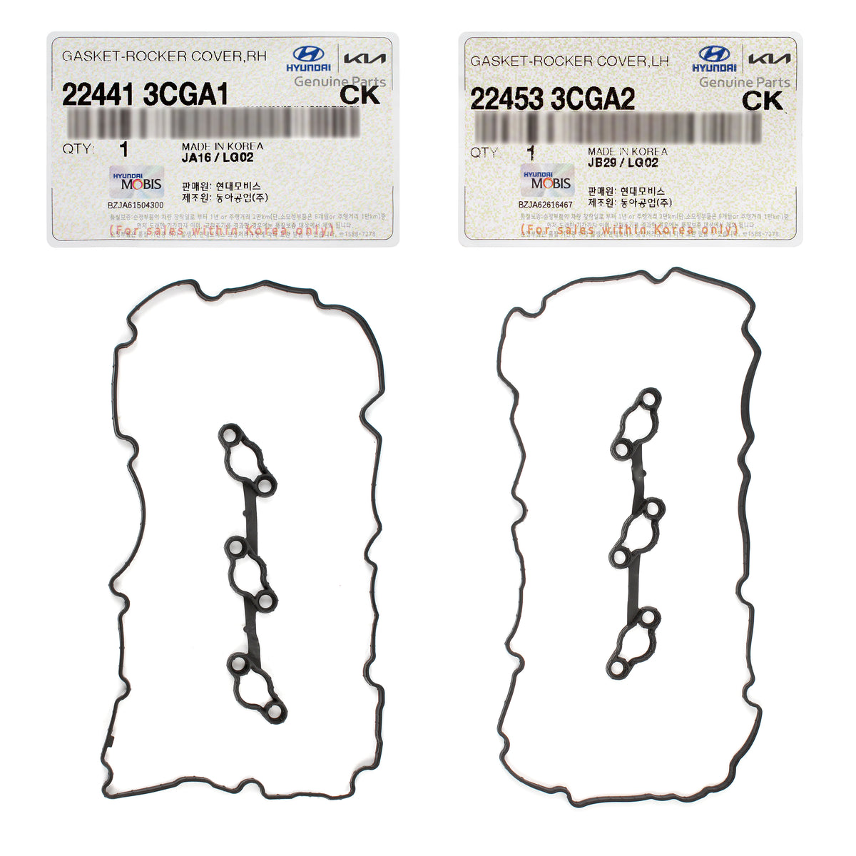 GENUINE Valve Cover Gaskets LEFT &amp; RIGHT for 11-19 Genesis Hyundai Kia 3.3L 3.8L