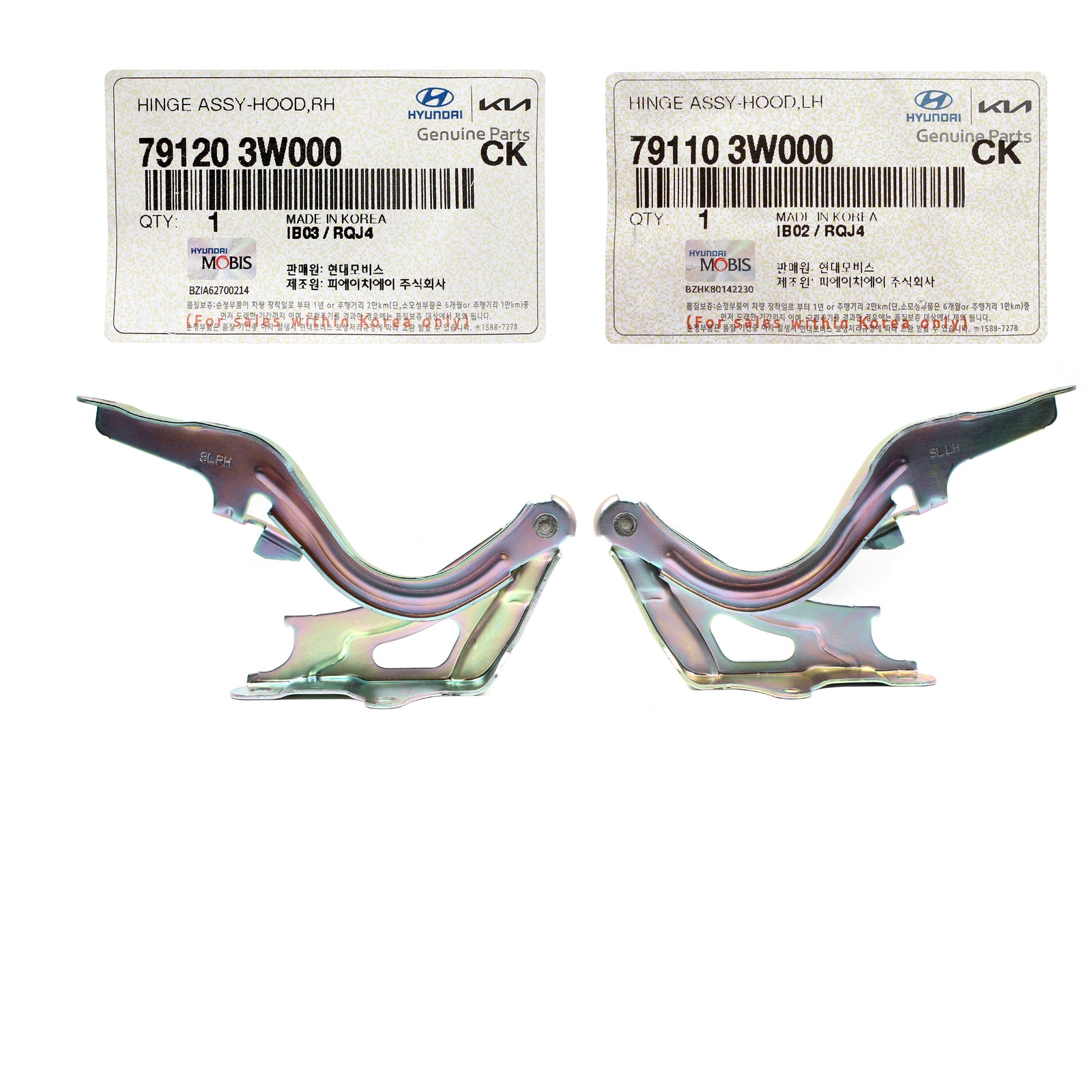 GENUINE Hood Hinges LEFT & RIGHT Side for 2011-2016 Kia Sportage 791203W000