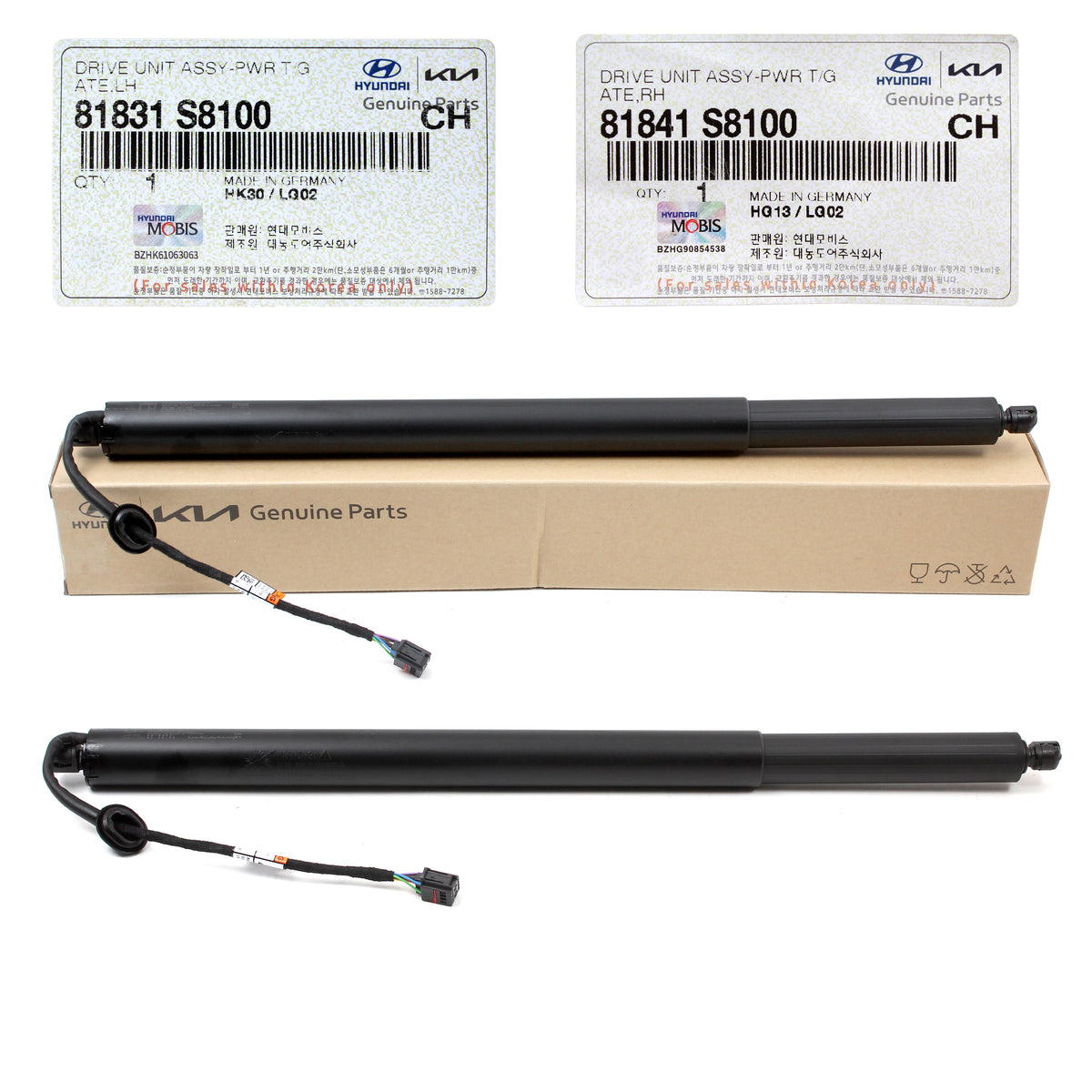 GENUINE Power Tailgate Lifts LH &amp; RH for 2020-2022 Hyundai Palisade 81841S8100