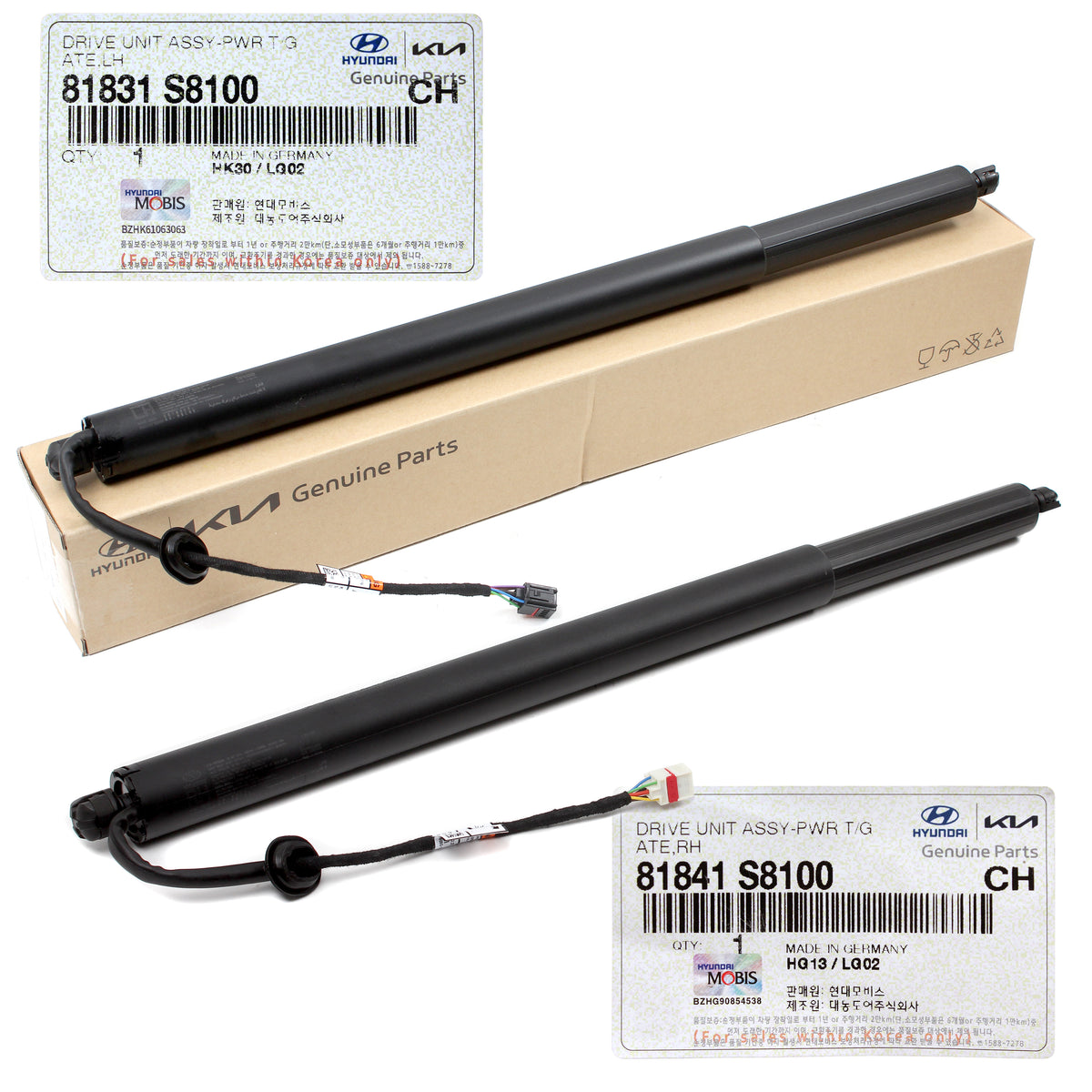 GENUINE Power Tailgate Lifts LH &amp; RH for 2020-2022 Hyundai Palisade 81841S8100