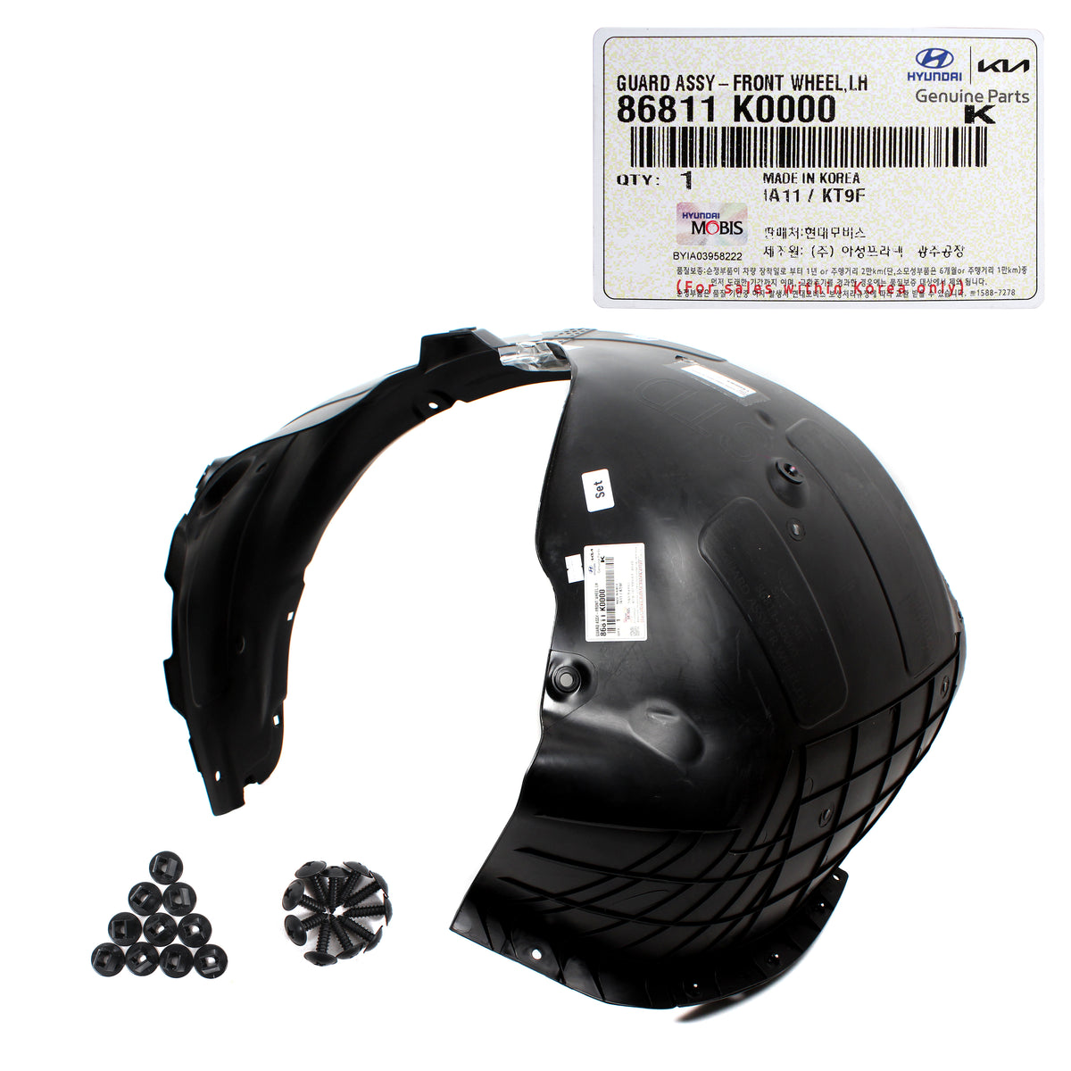 GENUINE Front Fender Liner LEFT DRIVER Side for 2020-2022 Kia Soul 86811K0000