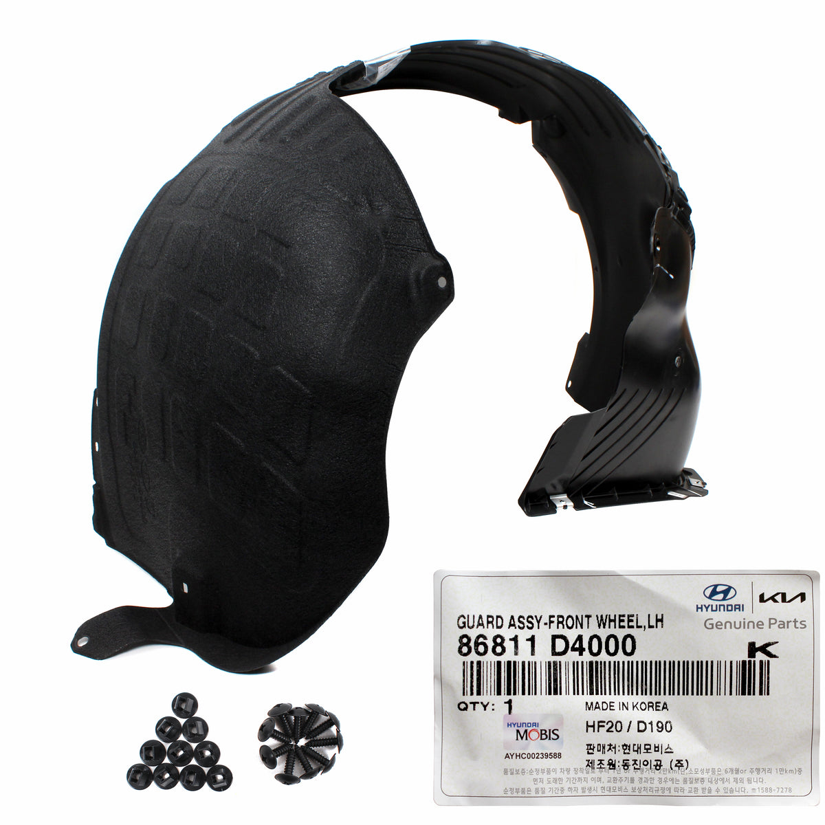 GENUINE Front Fender Liner LEFT DRIVER Side for 16-18 Kia Optima 86811D4000