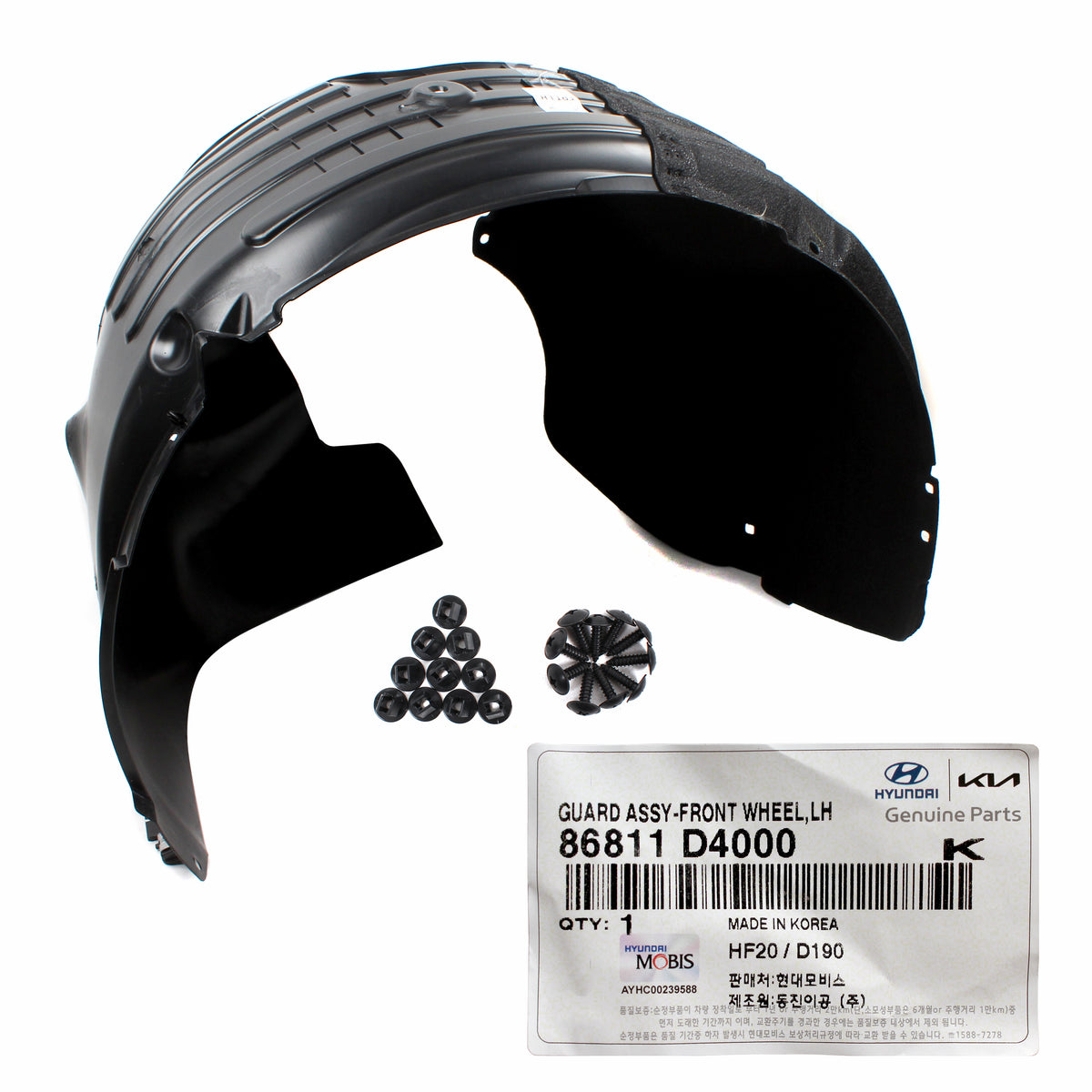 GENUINE Front Fender Liner LEFT DRIVER Side for 16-18 Kia Optima 86811D4000