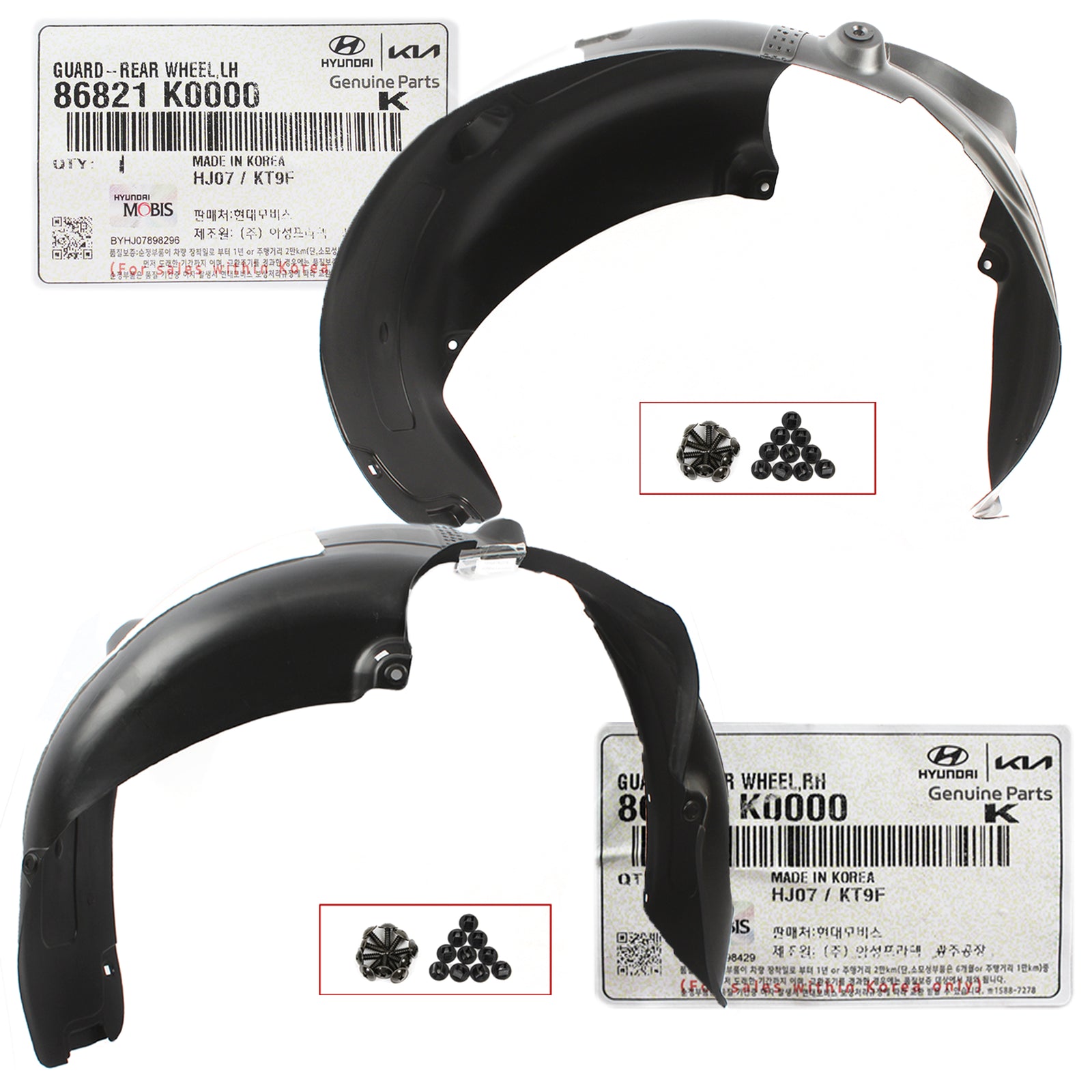 GENUINE Rear Fender Liners LEFT & RIGHT for 2020-2022 Kia Soul 86822K0000