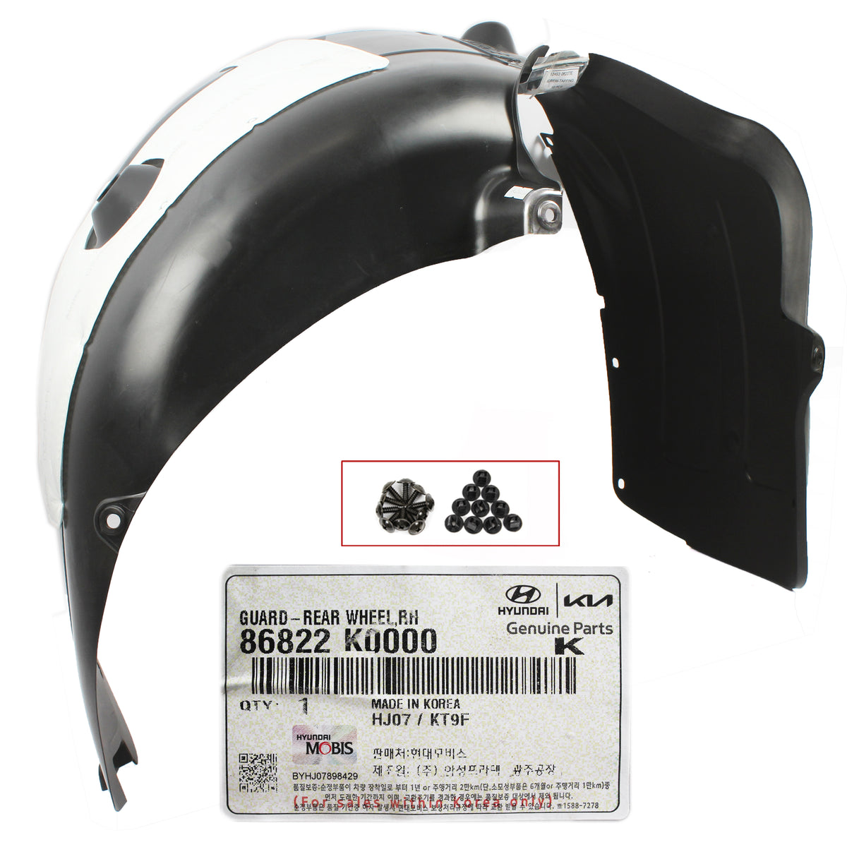 Evan-Fischer Front Passenger Side Fender Liner - Fits Kia Soul 2020-2022 - With Insulation Foam & 1-Year Warranty
