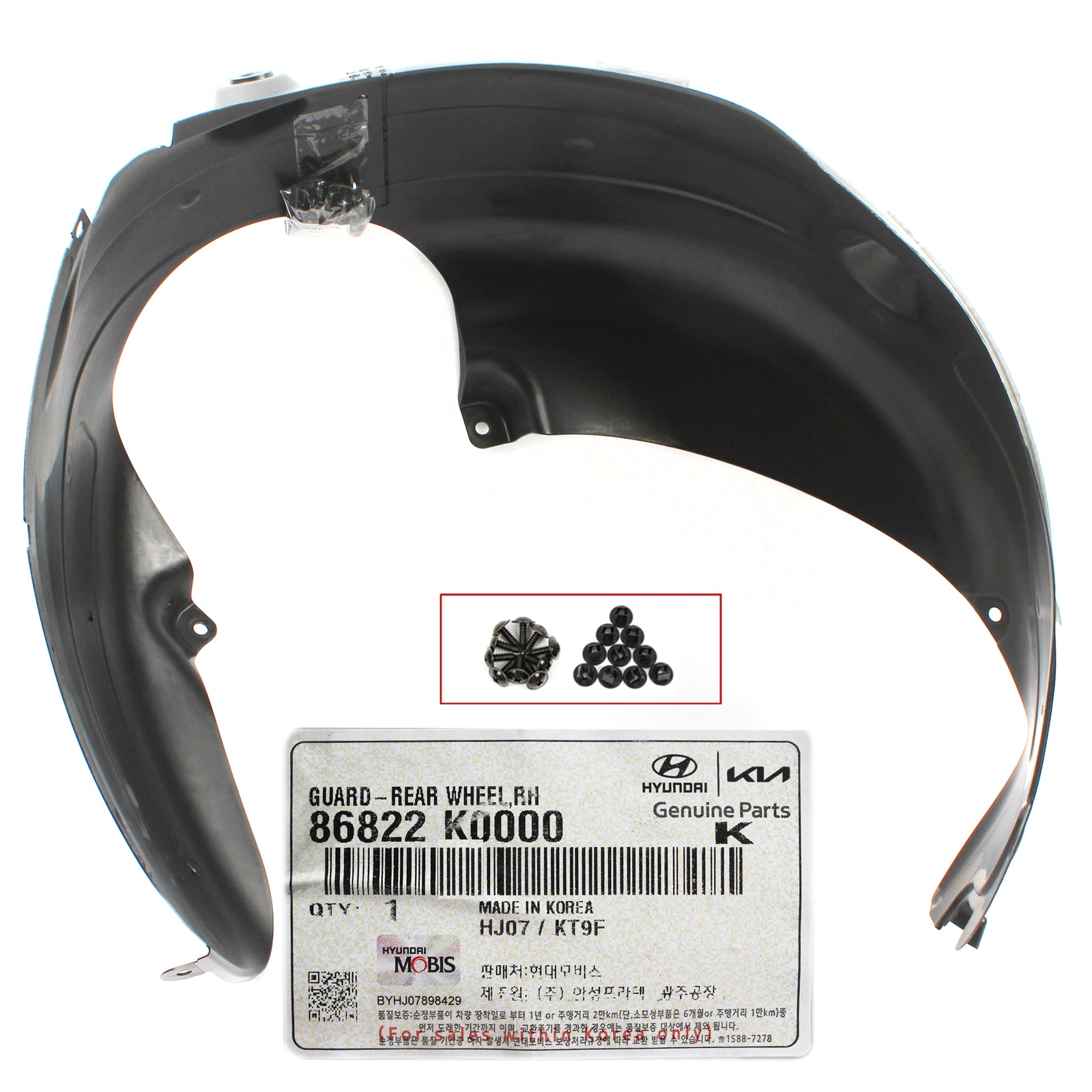 GENUINE Rear Fender Liner RIGHT PASSENGER for 2020-2022 Kia Soul 86822K0000