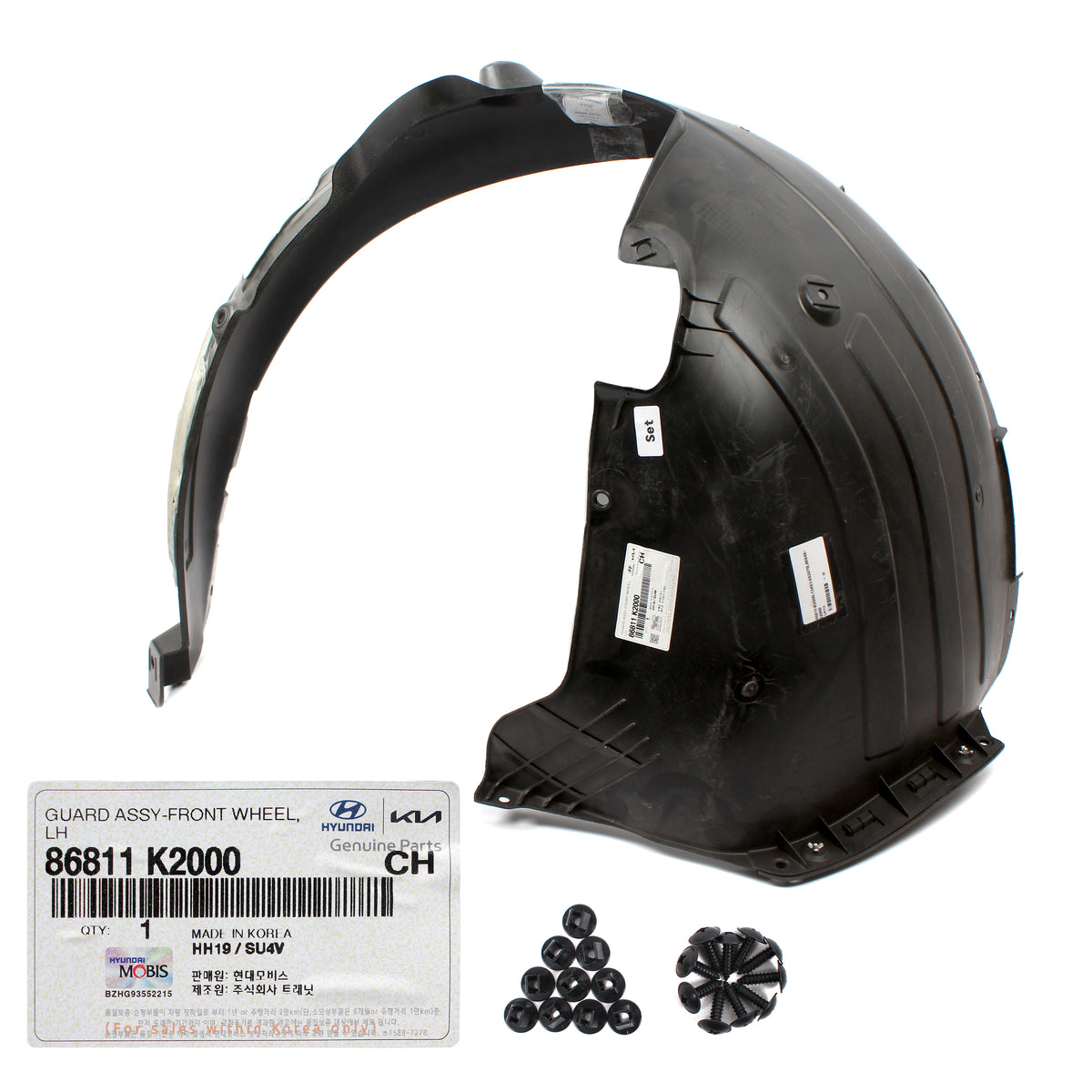 GENUINE Front Fender Liner LEFT DRIVER for 2020-2022 Hyundai Venue 86811K2000