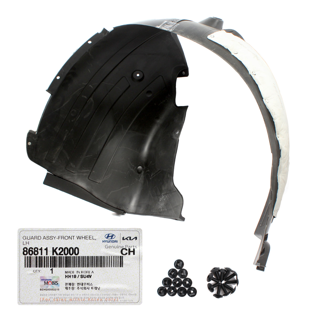 GENUINE Front Fender Liner LEFT DRIVER for 2020-2022 Hyundai Venue 86811K2000