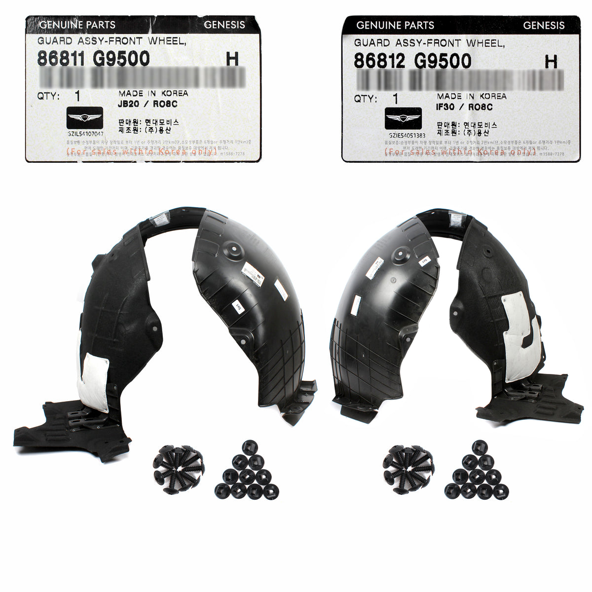 GENUINE Front Fender Liners LEFT &amp; RIGHT for 2022-2024 Genesis G70 86812G9500